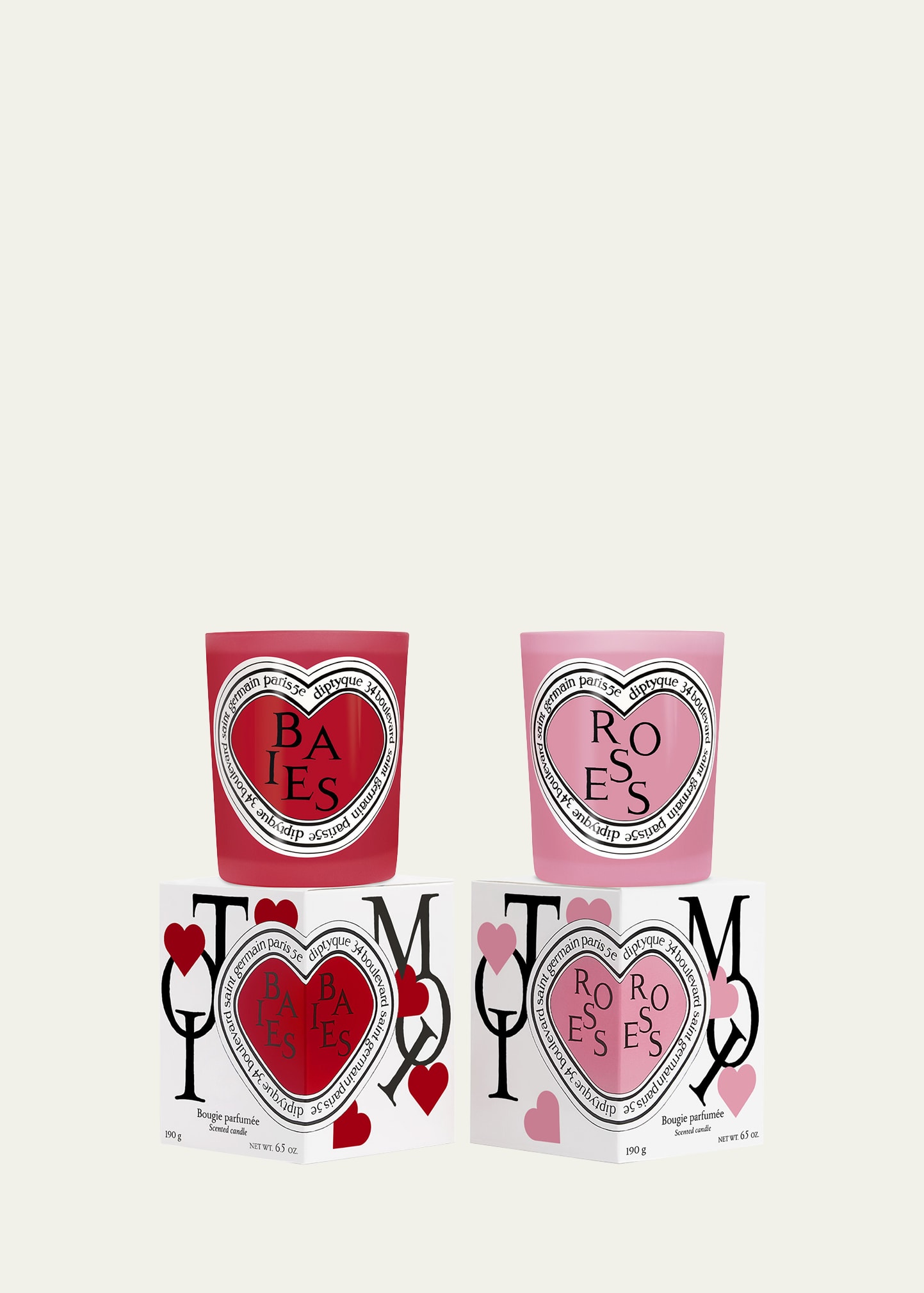 DIPTYQUE Limited Edition Valentines Baies and Roses Duo Scented