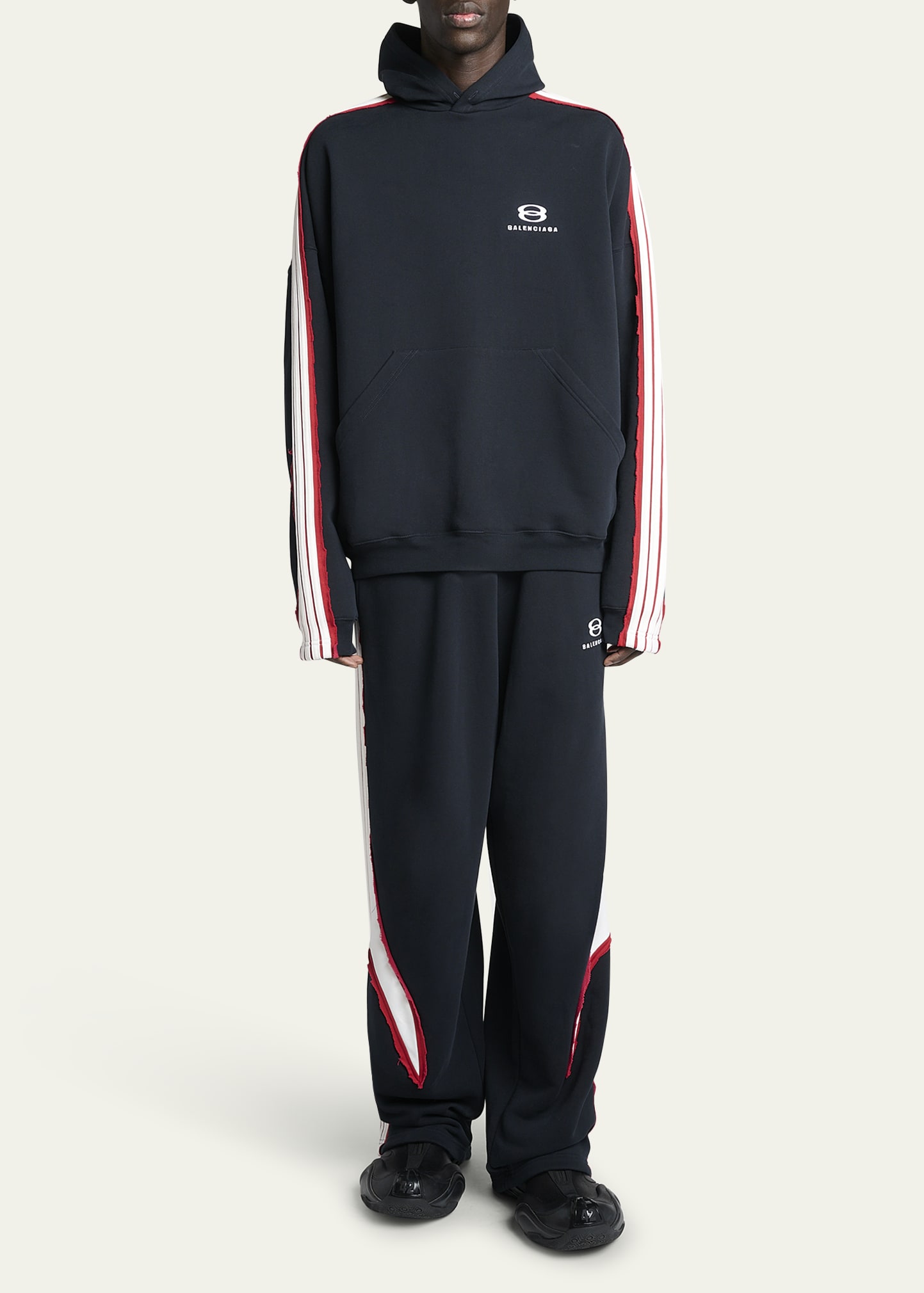 Balenciaga Men's Cut-Up Oversized Unity Sports Icon Pants