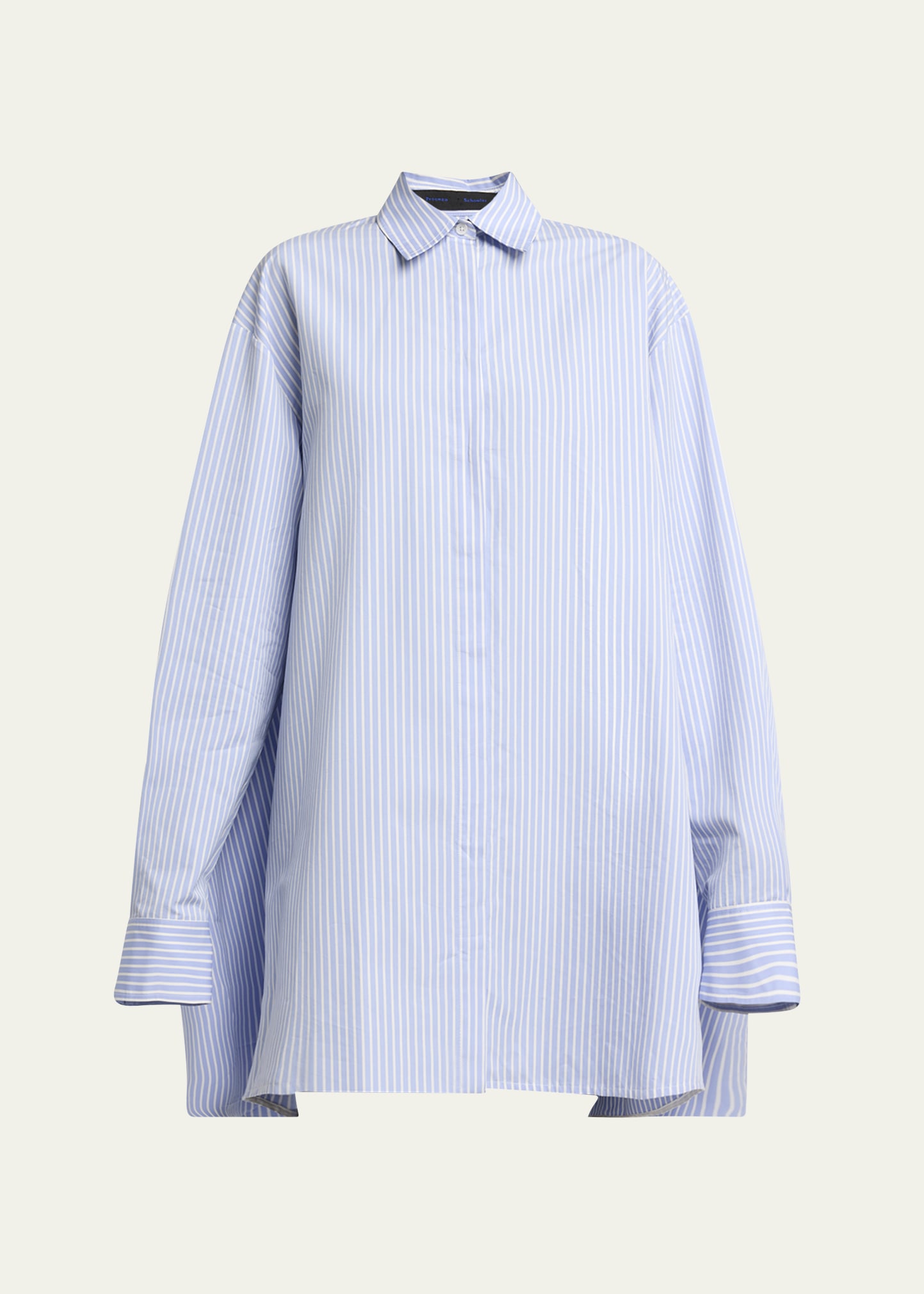Proenza Schouler Isla Striped Cotton-Silk Poplin Cape Mini