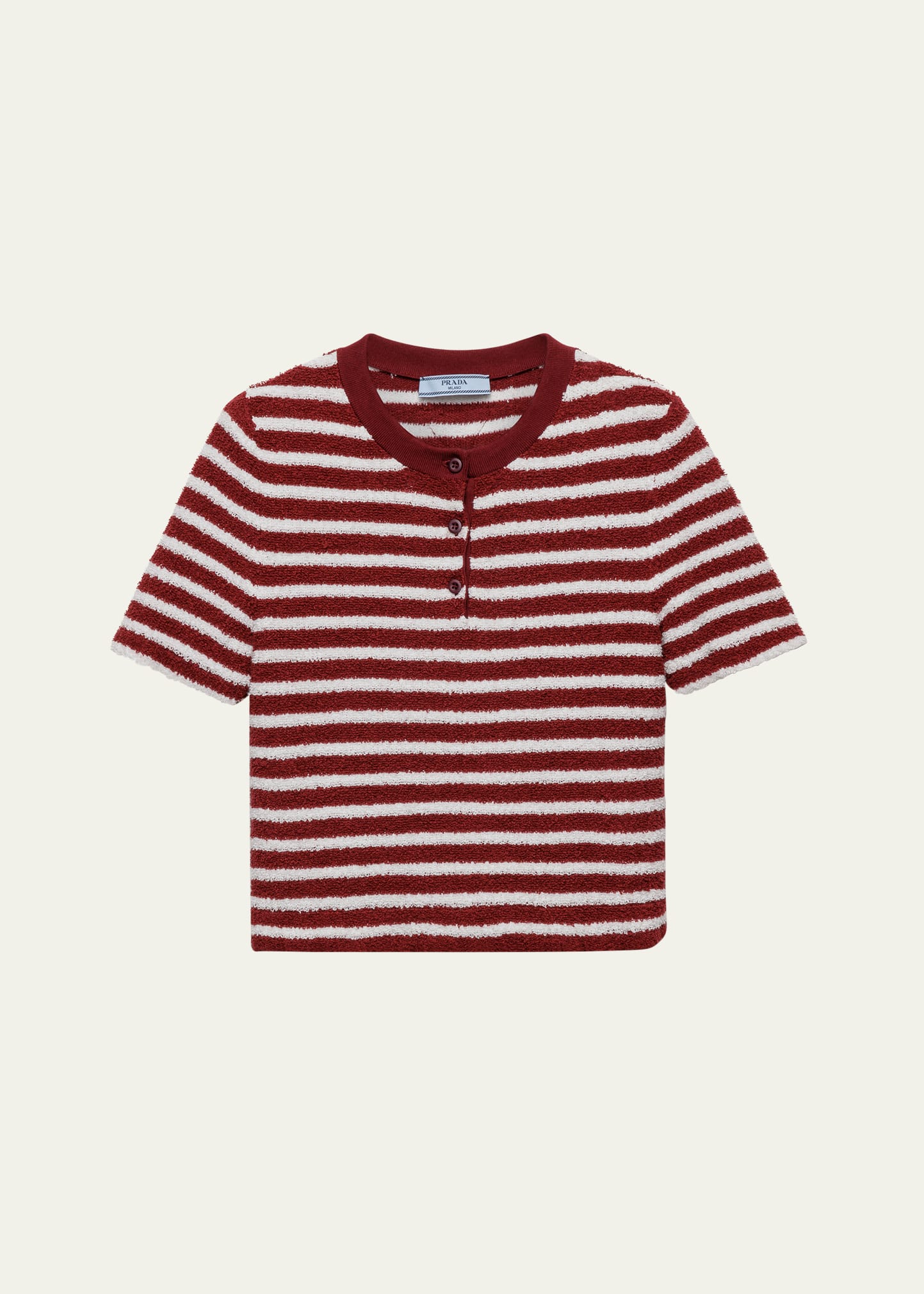 Prada Striped Knit Cropped Top - Bergdorf Goodman