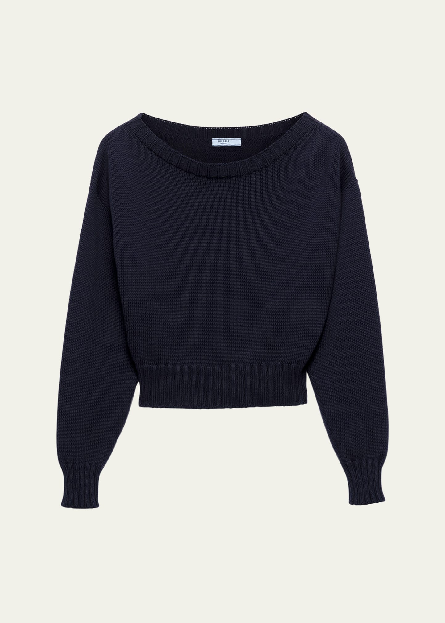 Prada Boat Neck Knit Balloon Sweater - Bergdorf Goodman Prada Boat Neck Knit Balloon Sweater - Bergdorf Goodman