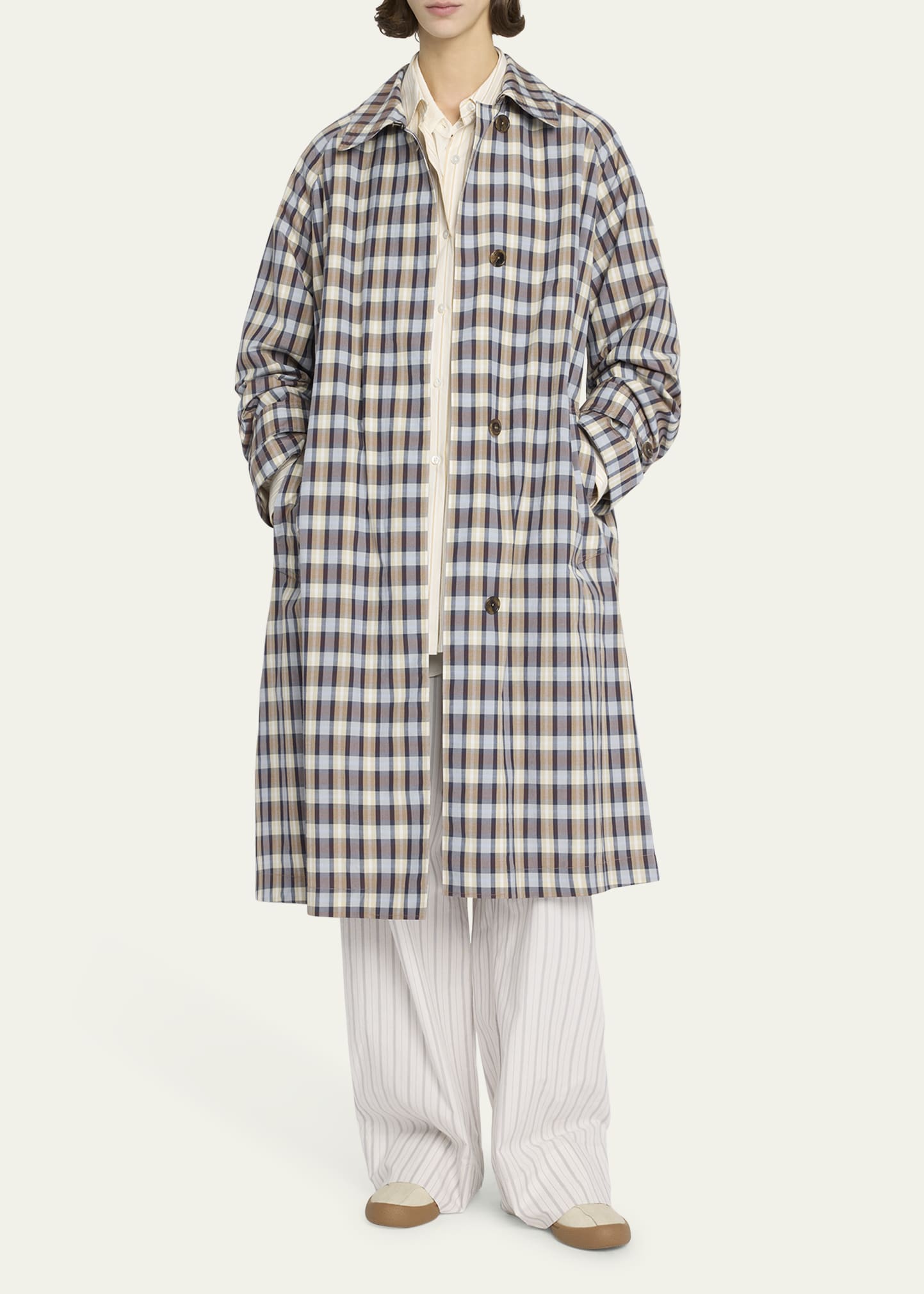 ジャケット・アウター runrunADORABLE SHAGGY CHECK COAT THE ROW Tavishina Check Long Coat - Bergdorf Goodman