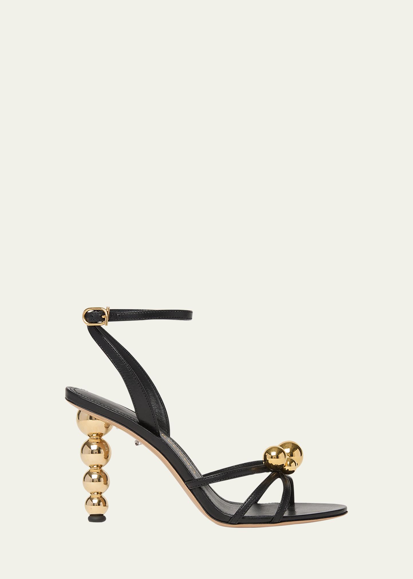 Ferragamo Karina Strappy Spheres Ankle-Strap Sandals