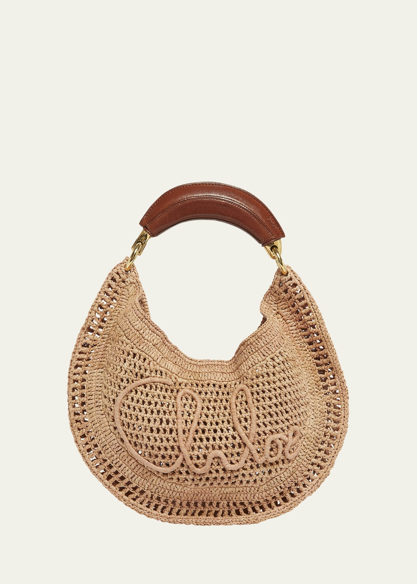 Summer Banana Top-Handle Bag in Crochet Fabric
