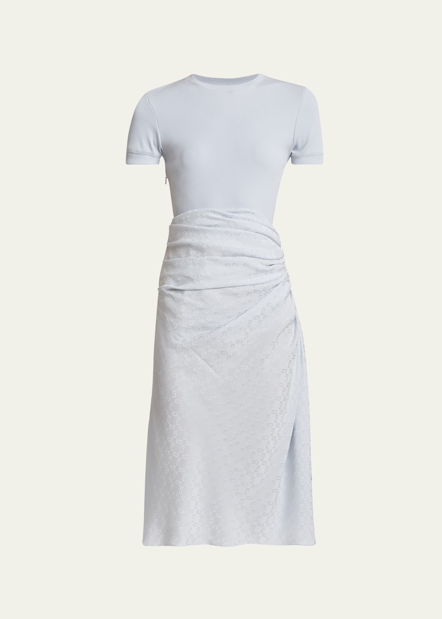 Givenchy Ruched Monogram Draped Silk Midi Dress - Bergdorf