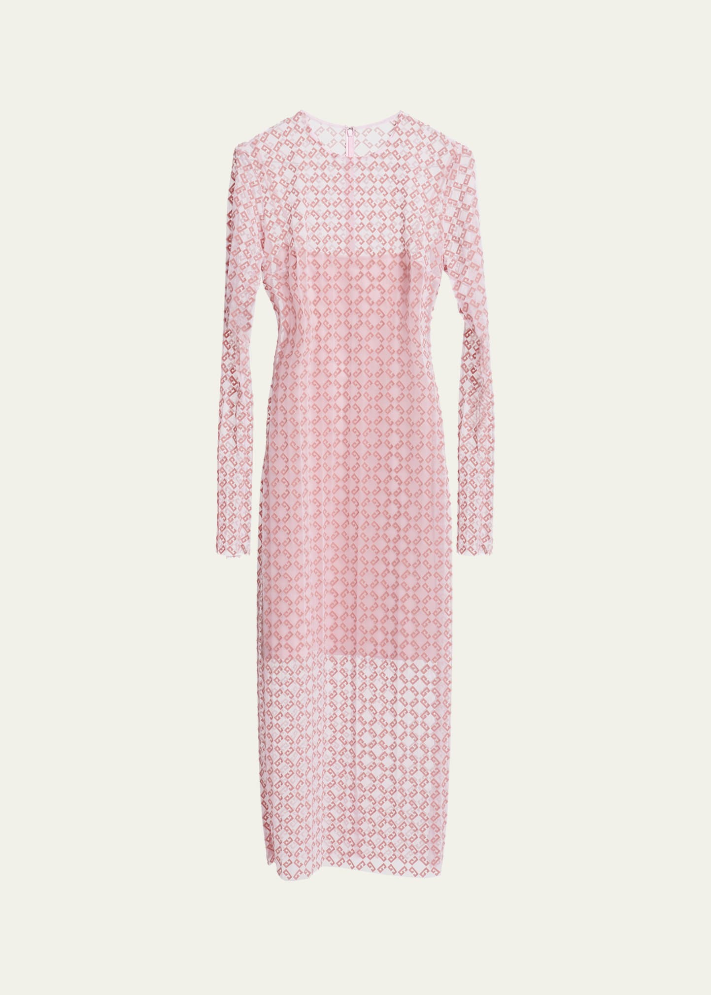Givenchy Tulle Monogram Long Sleeve Midi Dress - Bergdorf