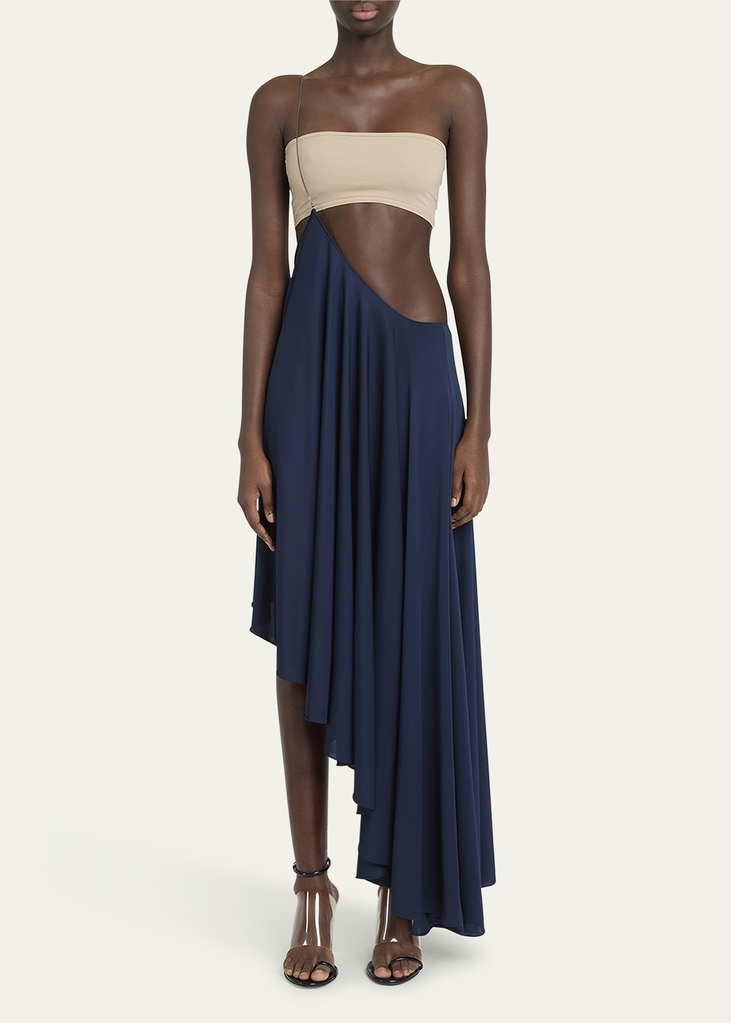 ALAIA Chain Suspender Asymmetric Skirt - Bergdorf Goodman
