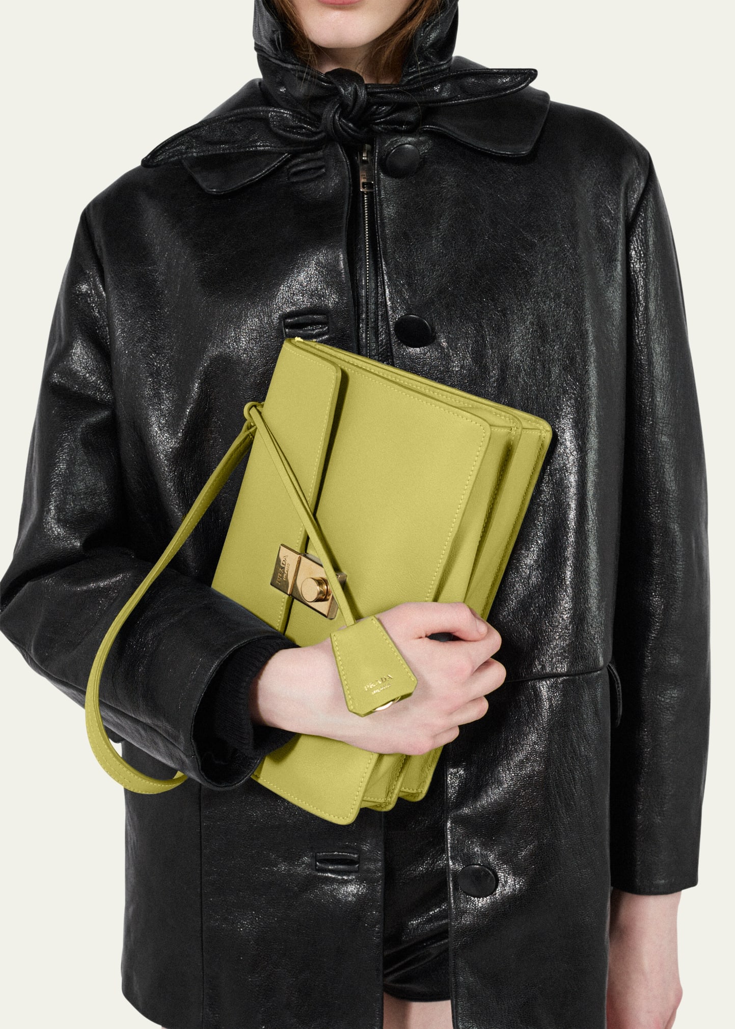 Prada Sound Medium Soft Leather Top-Handle Bag - Bergdorf Goodman