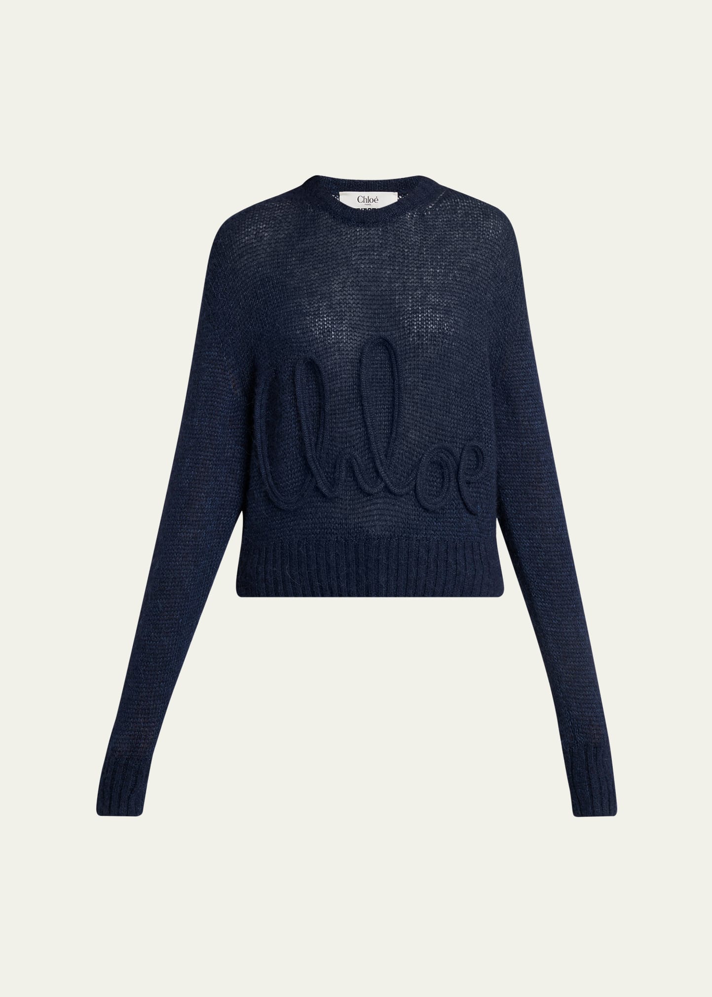 Chloe Logo Embroidered Alpaca Wool Sweater - Bergdorf Goodman