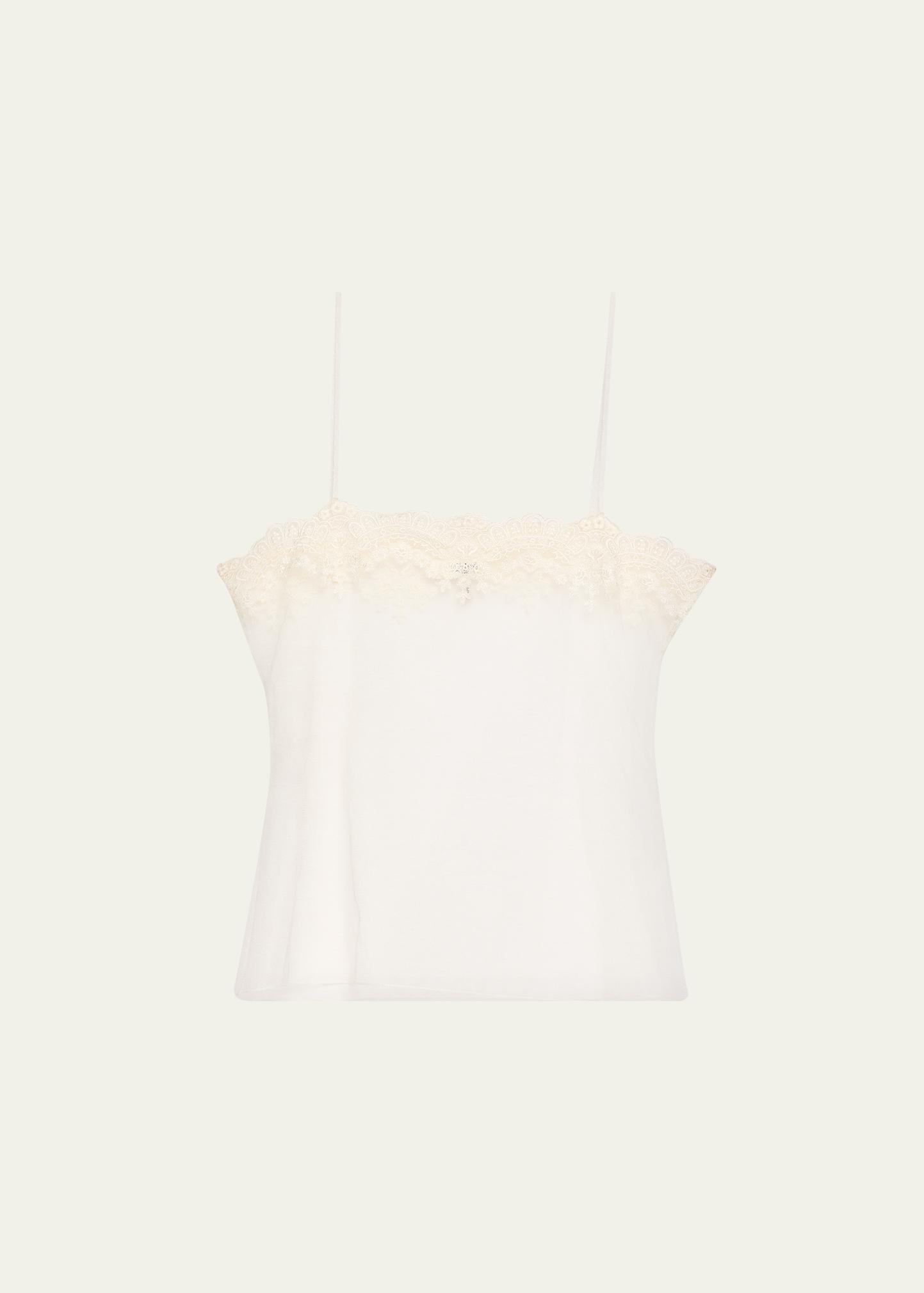 Chloe Fitted Lace Embroidered Tank Top - Bergdorf Goodman