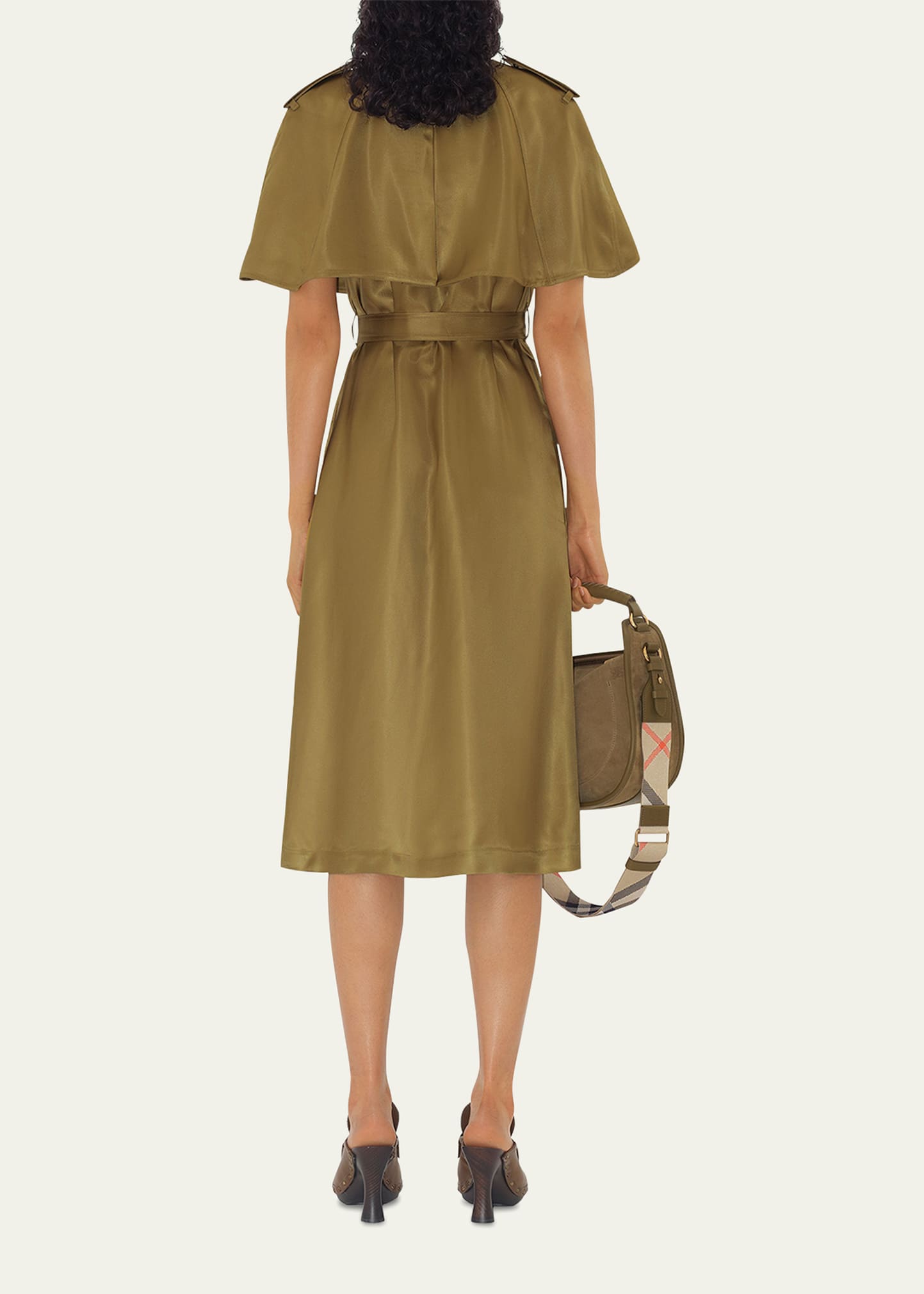 ワンピース Burberry Printed Viscose Dress Burberry Belted Cape Viscose Trench Dress - Bergdorf Goodman