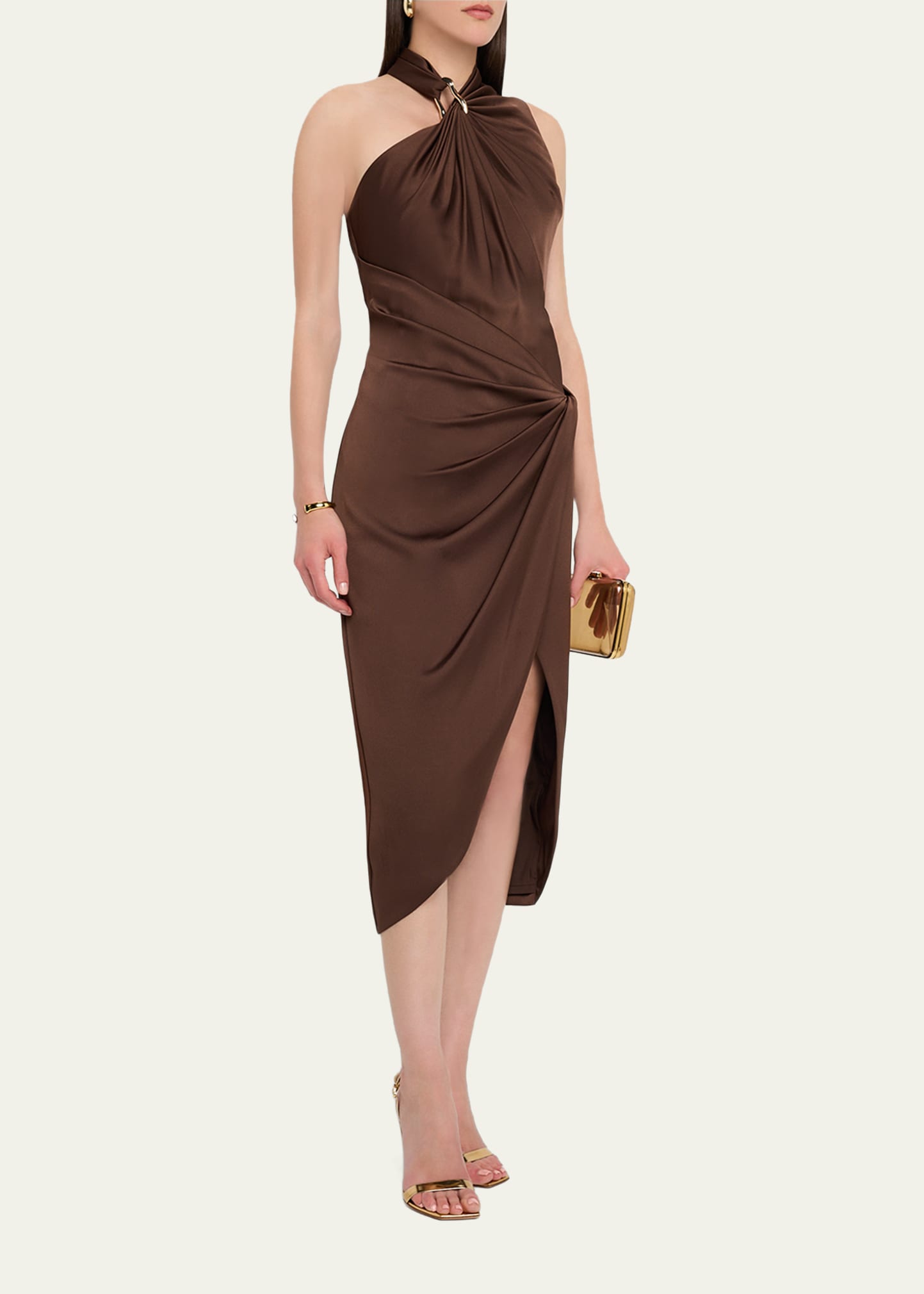 aidan mattox crepe back satin midi dress Crepe Back Satin Midi Dress