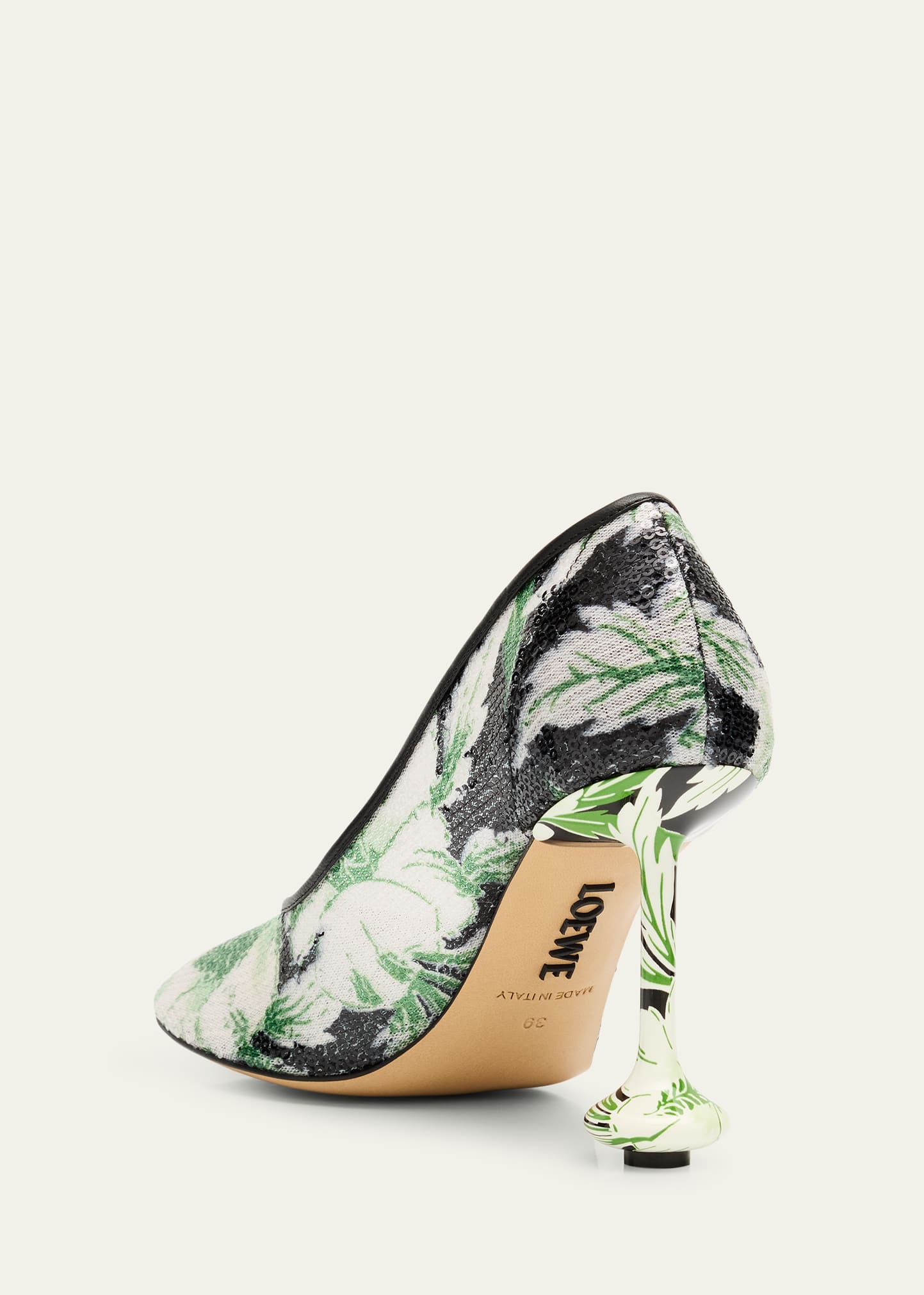 パンプス LOEWE DECOLLETE TOY WITH SEQUINS AND FLORAL PATTERN Loewe Decollete Toy with sequins and floral pattern | TheDoubleF