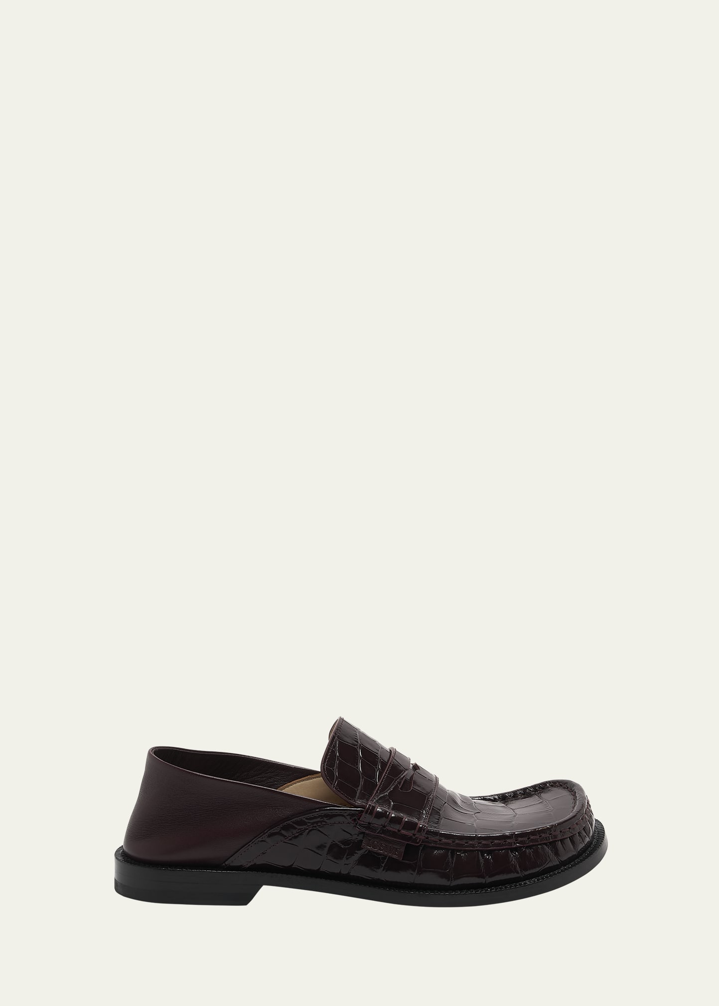 Loewe Campo Croco Fold Penny Loafers - Bergdorf Goodman