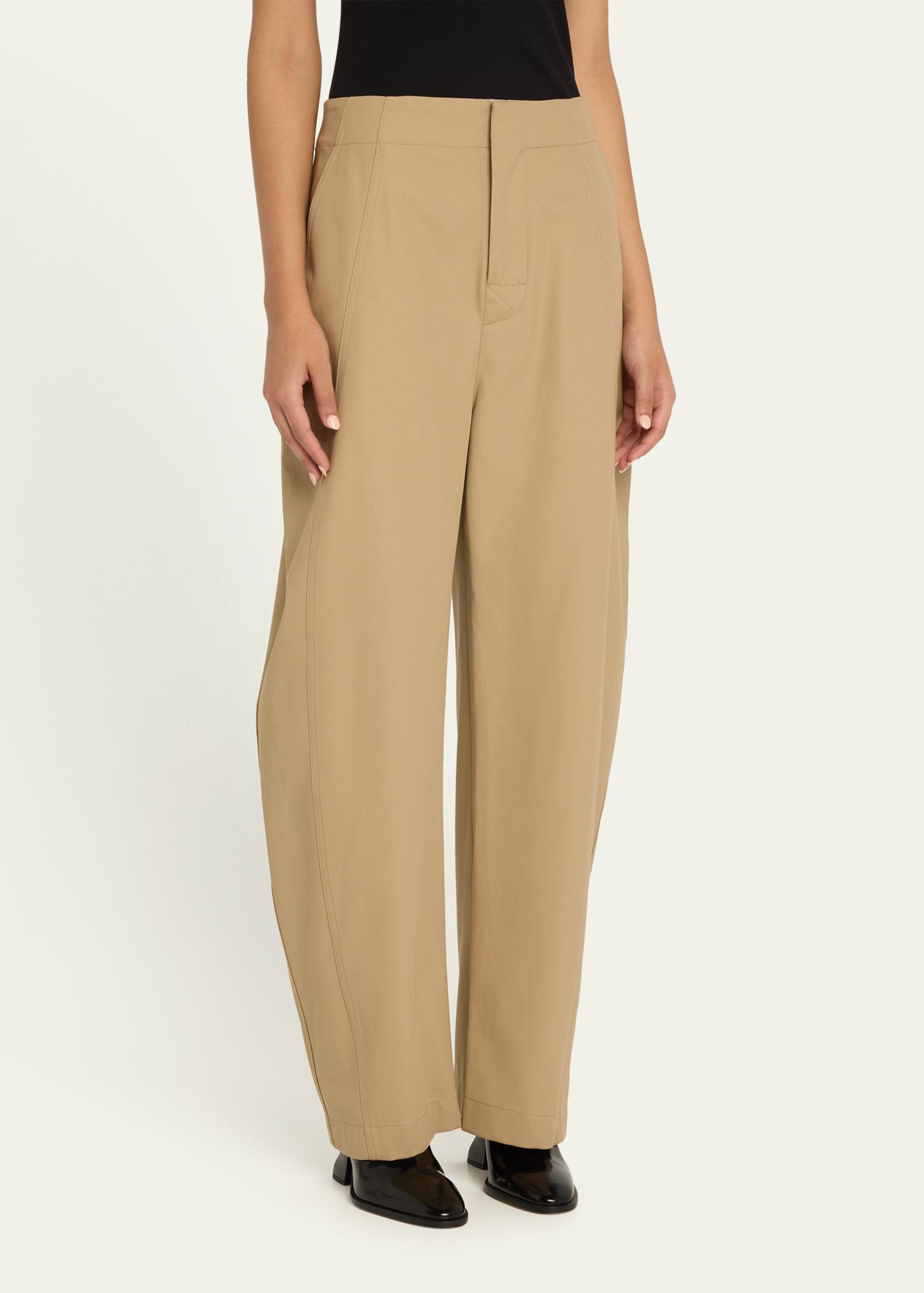 パンツ BOTTEGA VENETA BEIGE WIDE LEG TROUSERS Bottega Veneta Fluid Cotton Twill Wide Leg Trousers - Bergdorf Goodman