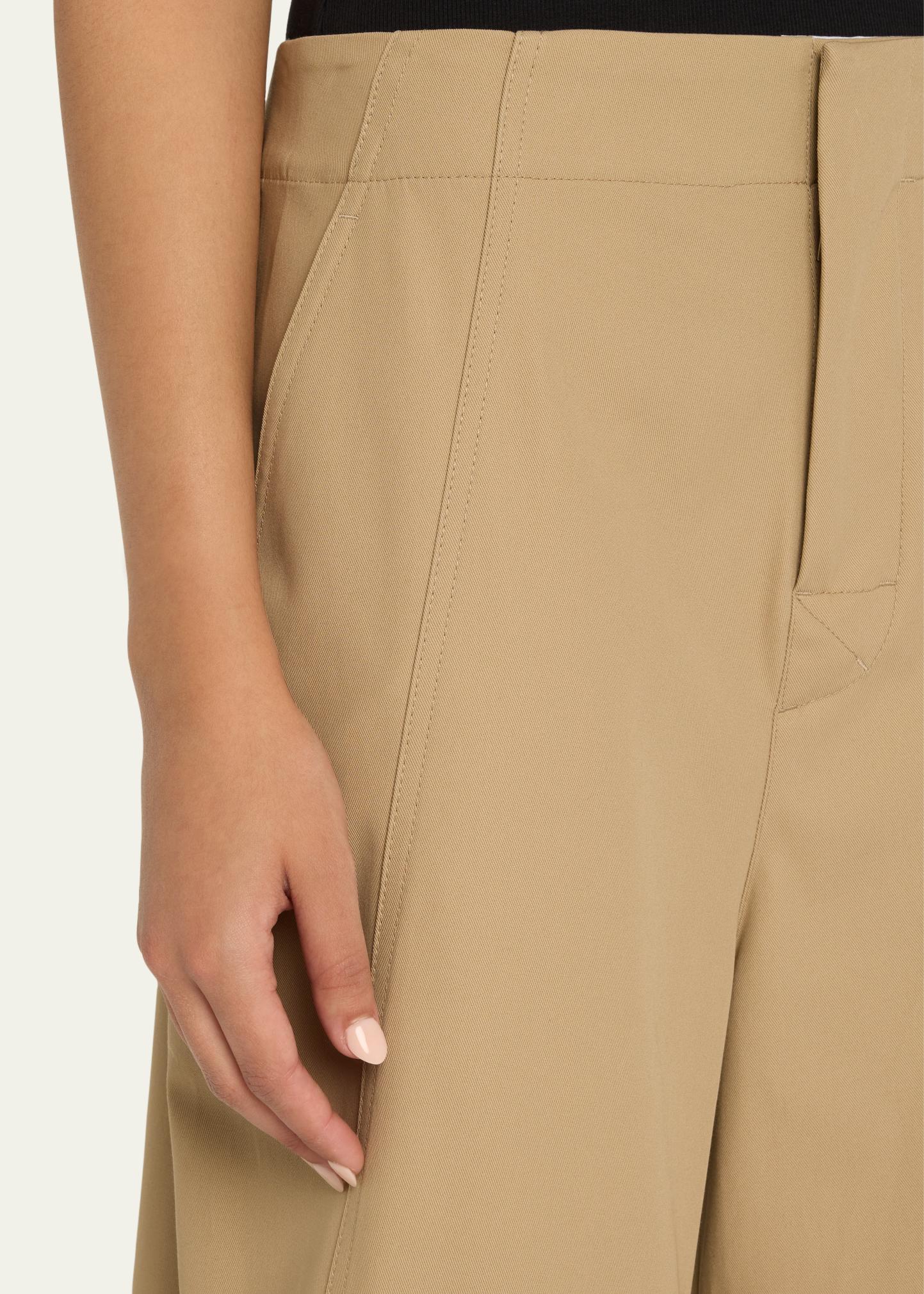 Bottega Veneta Fluid Cotton Twill Wide Leg Trousers - Bergdorf Goodman