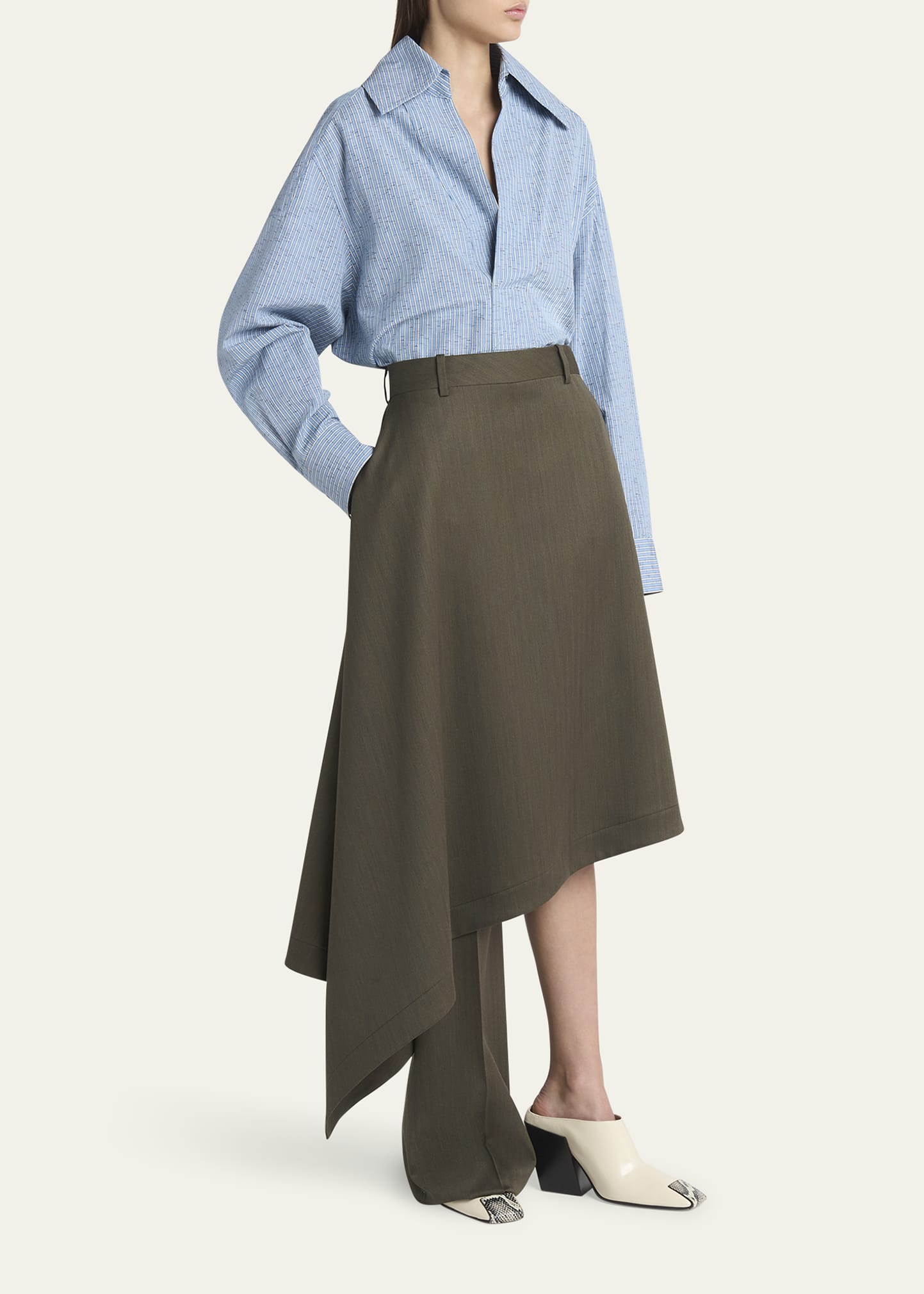 スカート BOTTEGA VENETA melange cappuccino wool skirt Bottega Veneta Shiny Fringe Leather Maxi Skirt | Saks Fifth