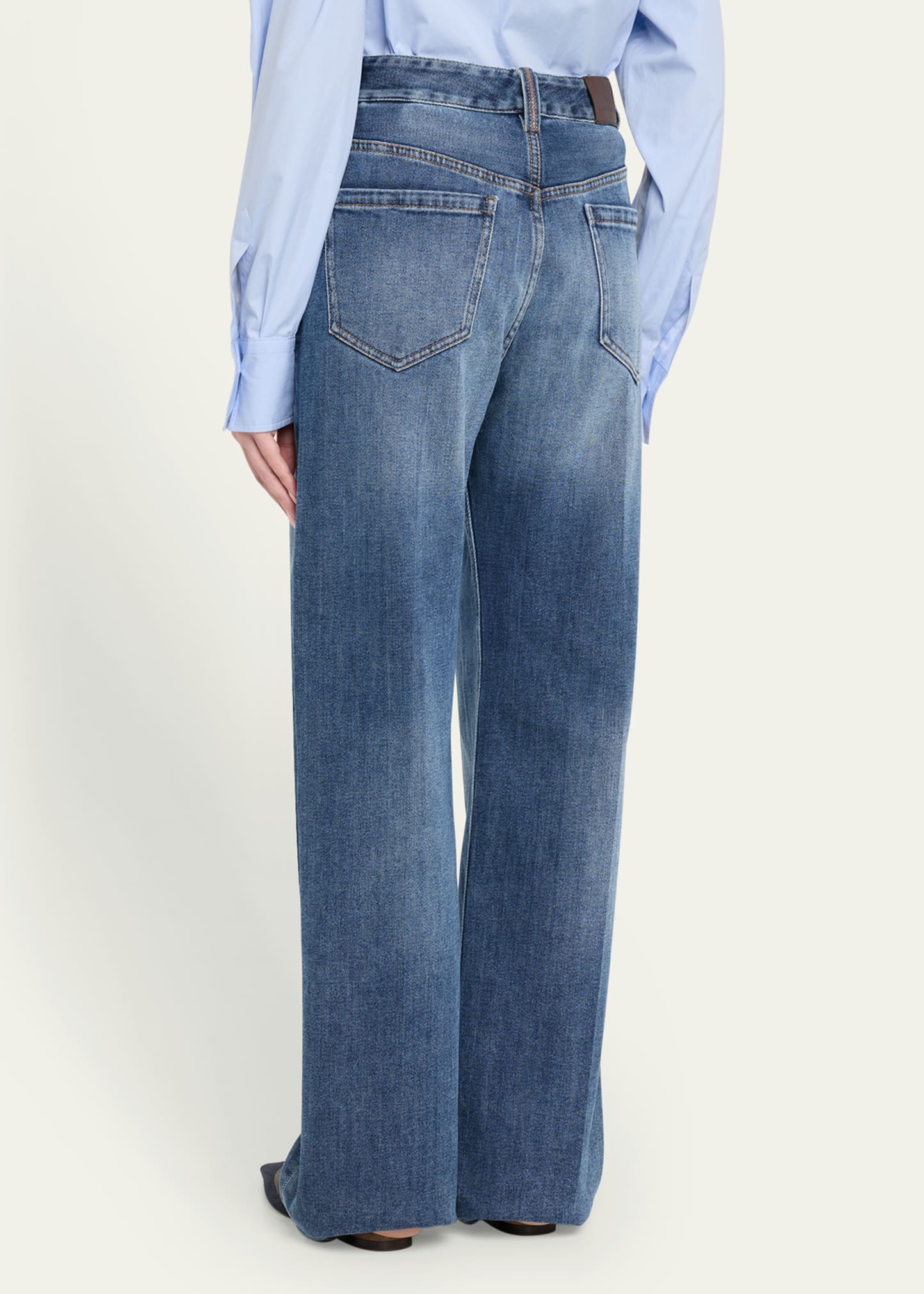 Brunello Cucinelli Soft Denim Loose Stove Pipe Jeans - Bergdorf