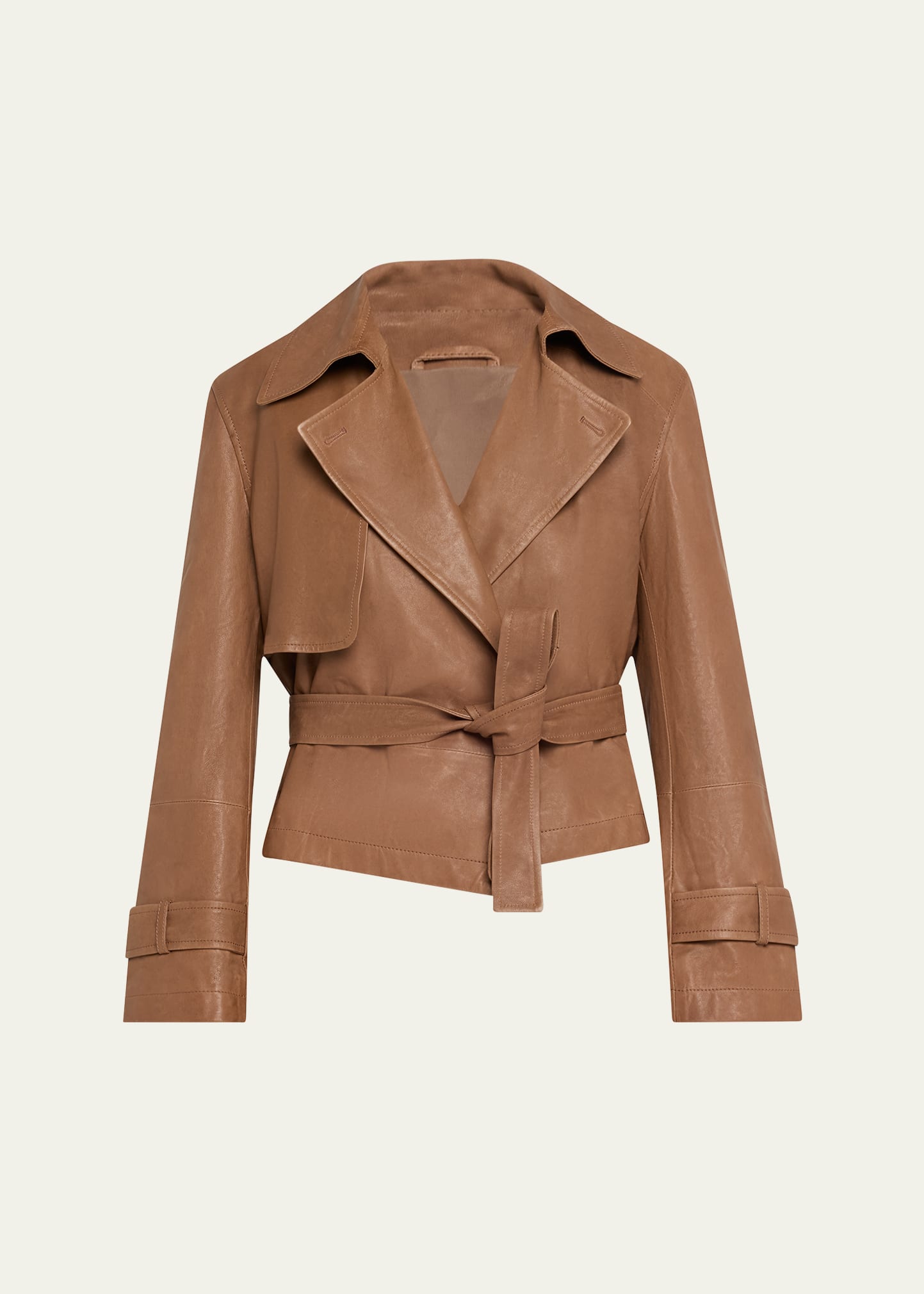 Brunello Cucinelli Vintage Napa Leather Cropped Trench