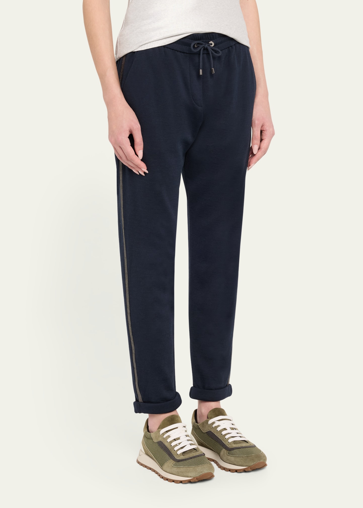 BRUNELLO CUCINELLIパンツ BRUNELLO CUCINELLI Cotton-blend twill tapered pants | NET-A-PORTER