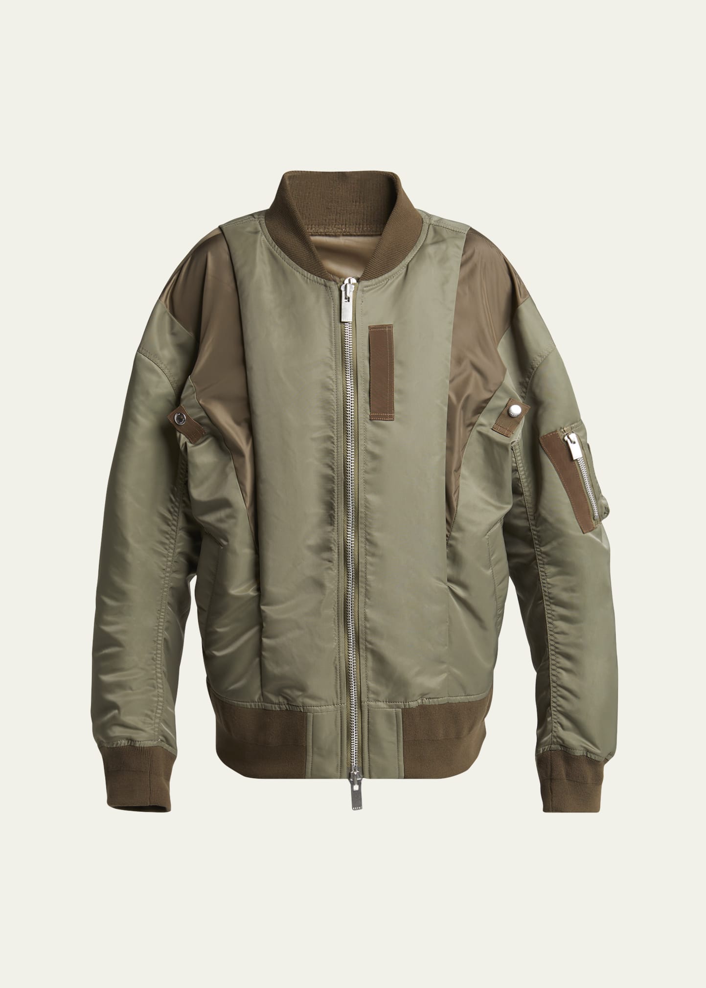 SACAI Grosgrain Insert Nylon Bomber Jacket - Bergdorf Goodman