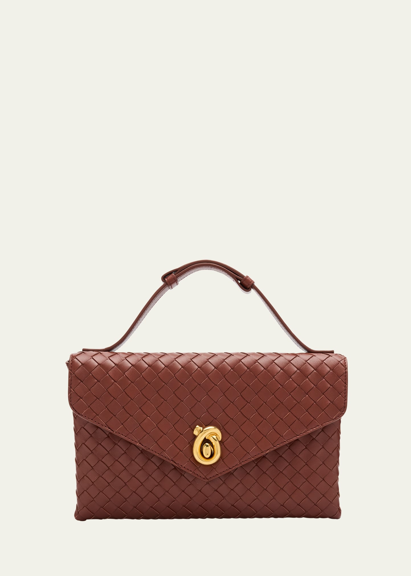 Bottega Veneta Knot Lock Leather Top-Handle Bag - Bergdorf Goodman