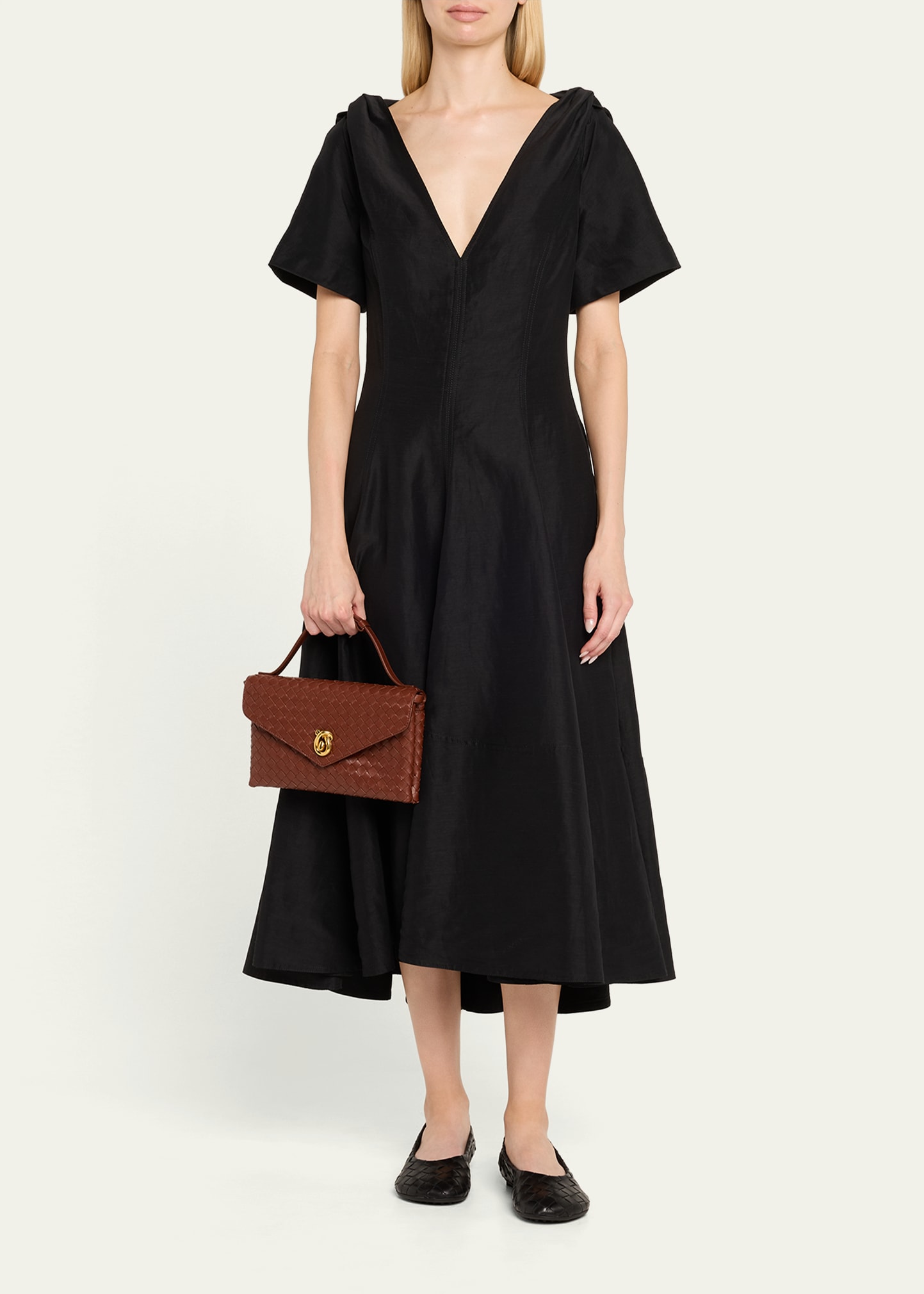 Bottega Veneta Knot Lock Leather Top-Handle Bag - Bergdorf Goodman