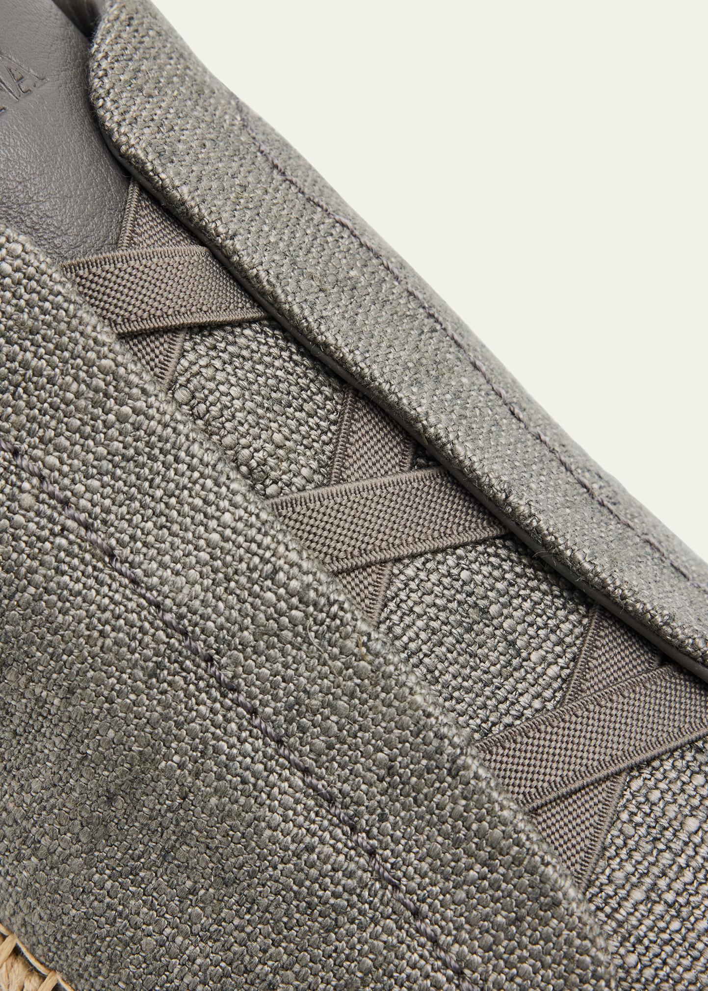 ZEGNA Men's Linen-Blend Triple Stitch Espadrilles - Bergdorf Goodman