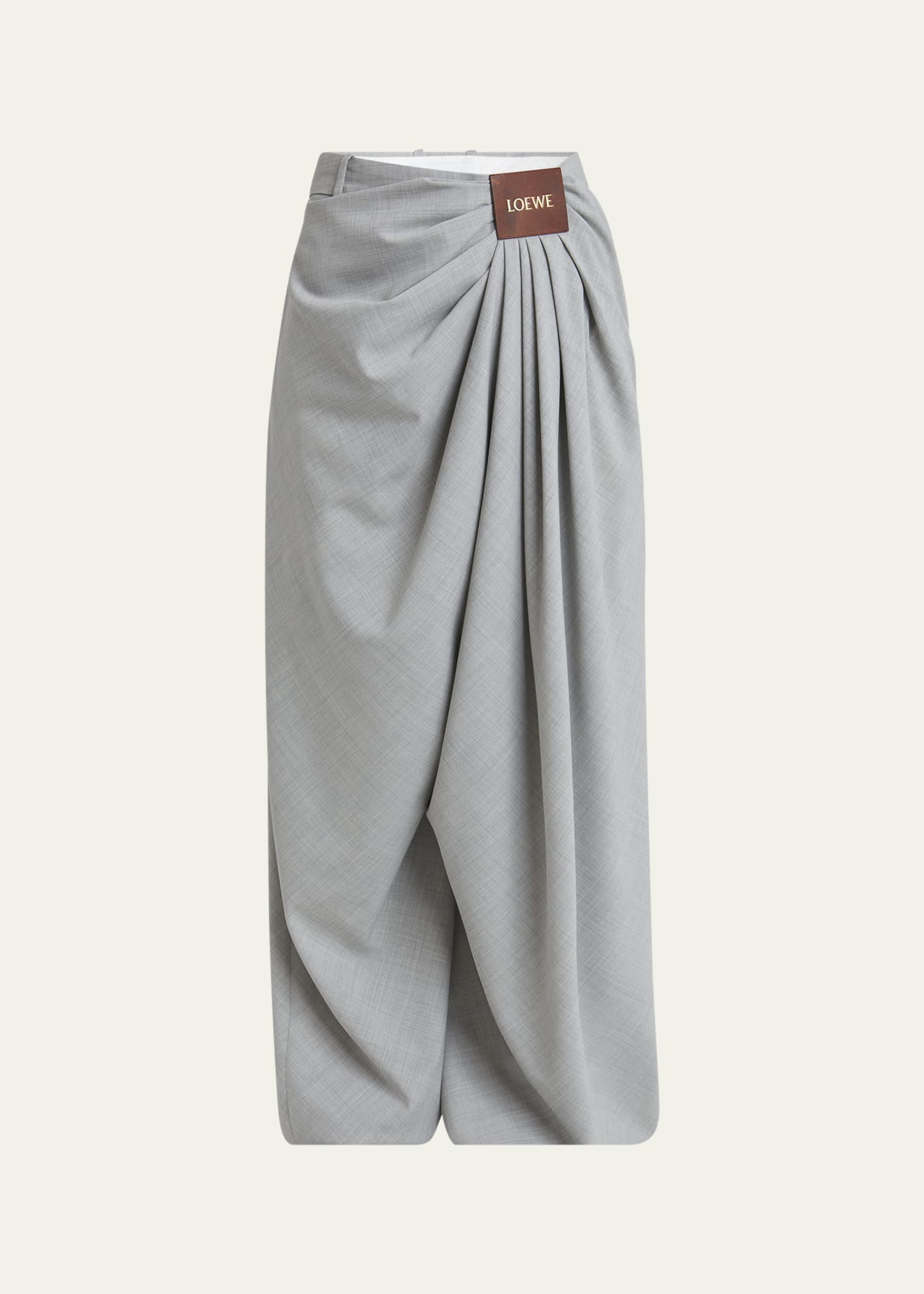 【LOEWE】2019AW GREY WOOL 2tuck half-pant LOEWE】2019AW GREY WOOL 2tuck half-pant LOEWE】2019AW GREY