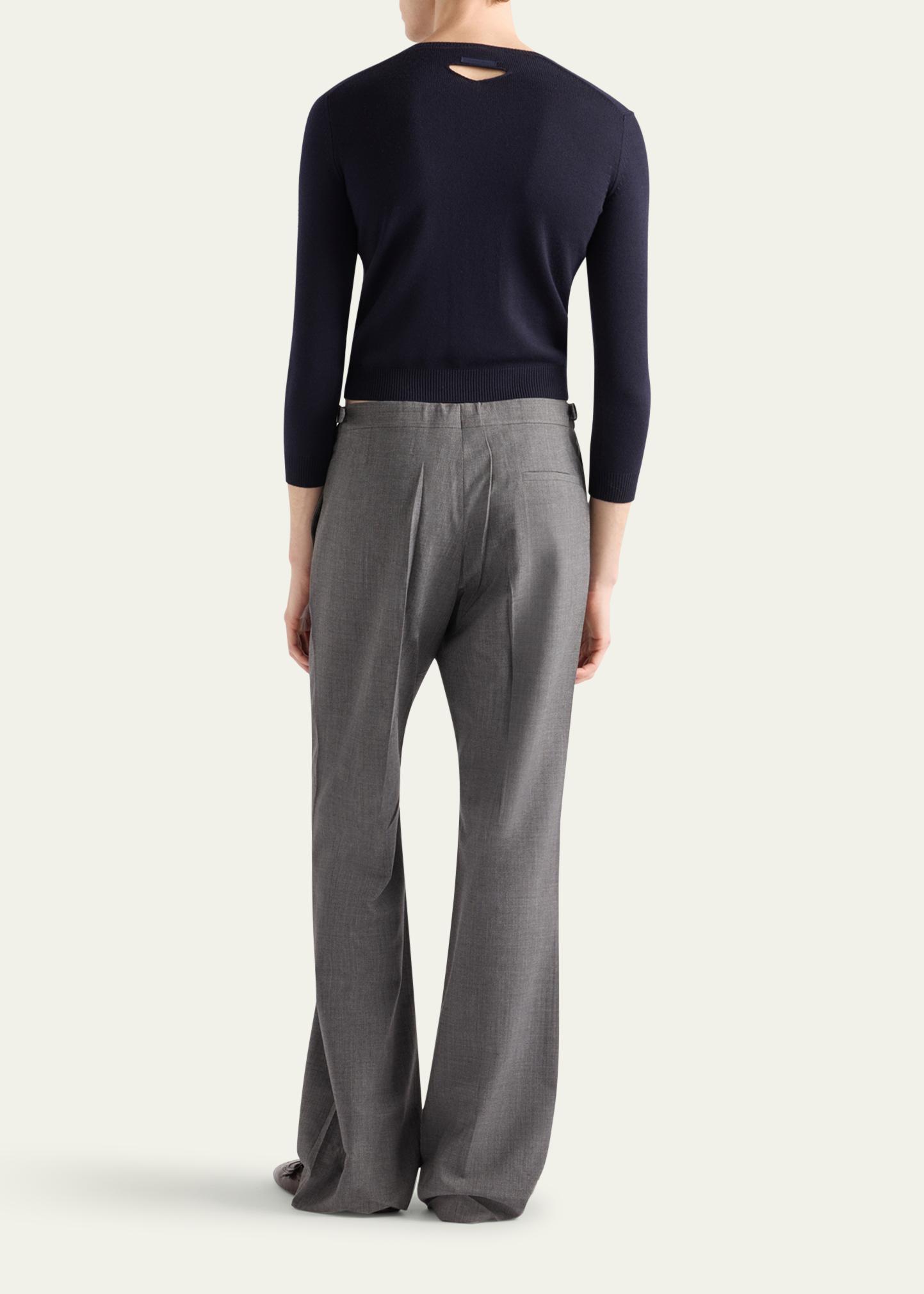 Prada Men's Technical Wool Wide-Leg Trousers - Bergdorf Goodman