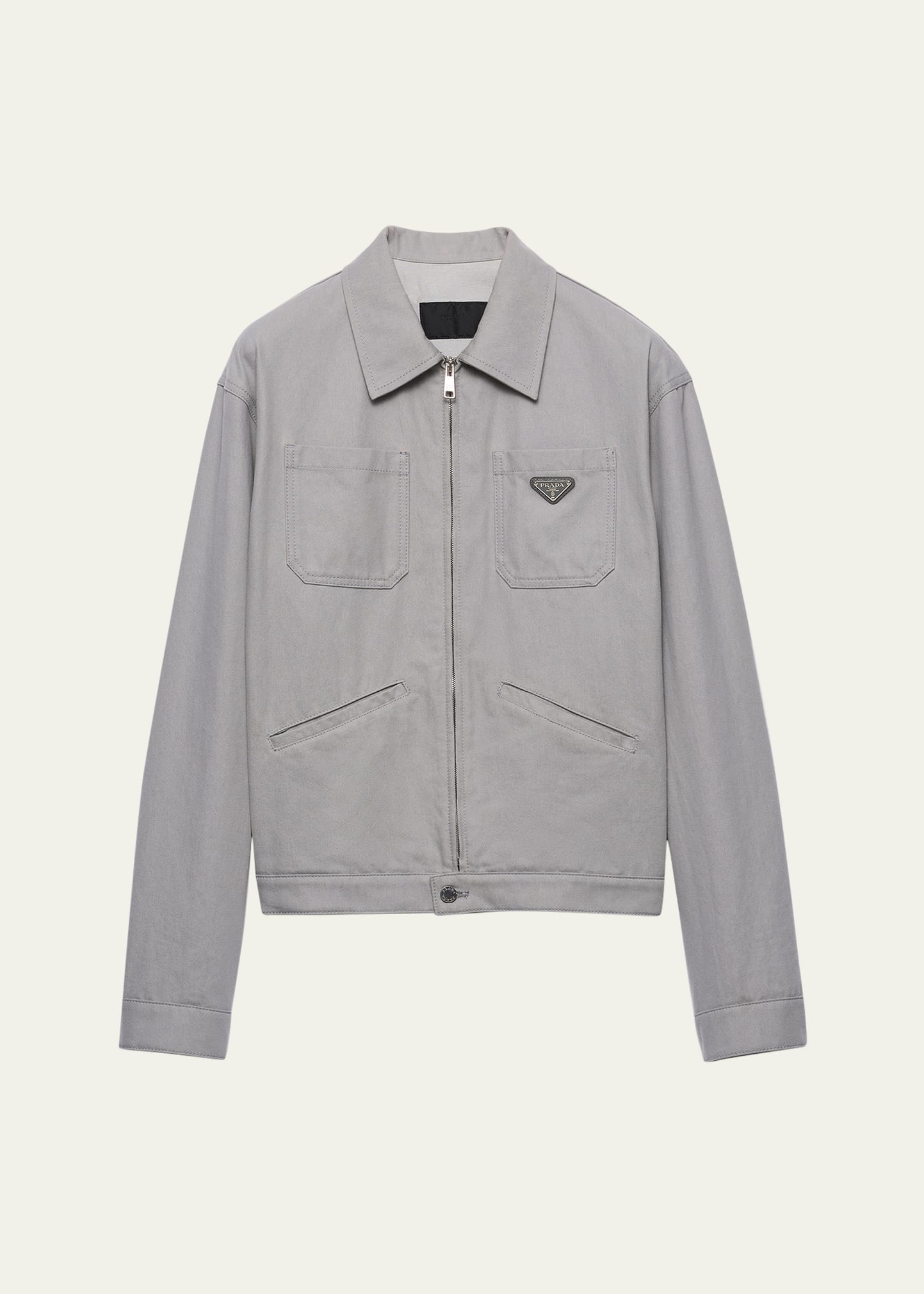 Prada Men's Denim Zip-Up Blouson Jacket - Bergdorf Goodman Prada Men's Denim Zip-Up Blouson Jacket - Bergdorf Goodman