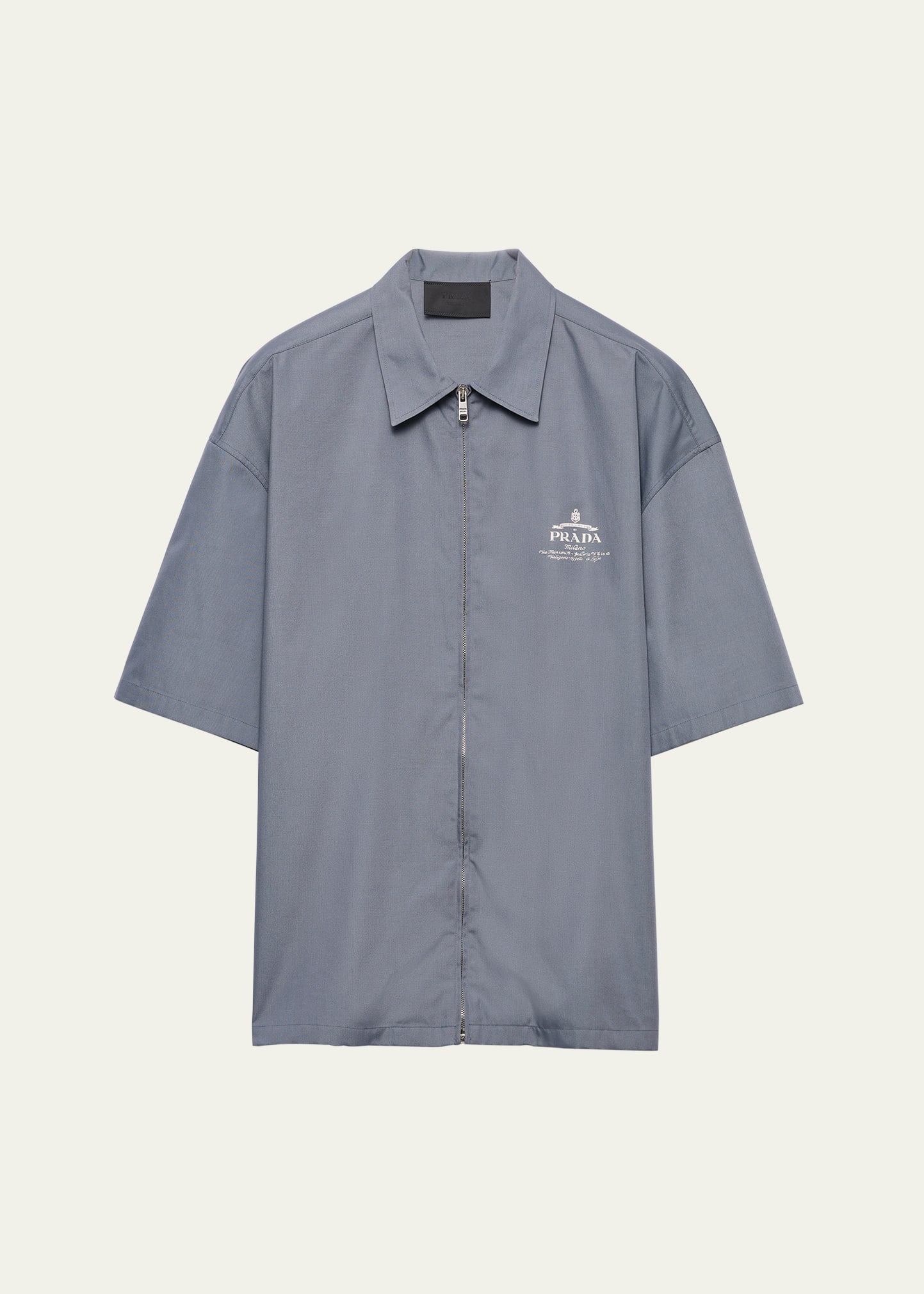 [希少カラー] PRADA Archive Zip Up Shirt Prada Men's Technical Cotton Zip-Up Shirt - Bergdorf Goodman