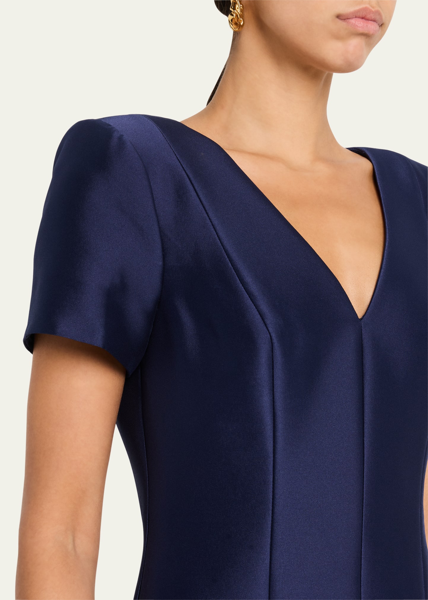 chinese dress ladies Janie Square Neck Midi Dress with Chiffon Scarf Detail by Jewel Badgley  Mishcka – Badgley Mischka main image 0