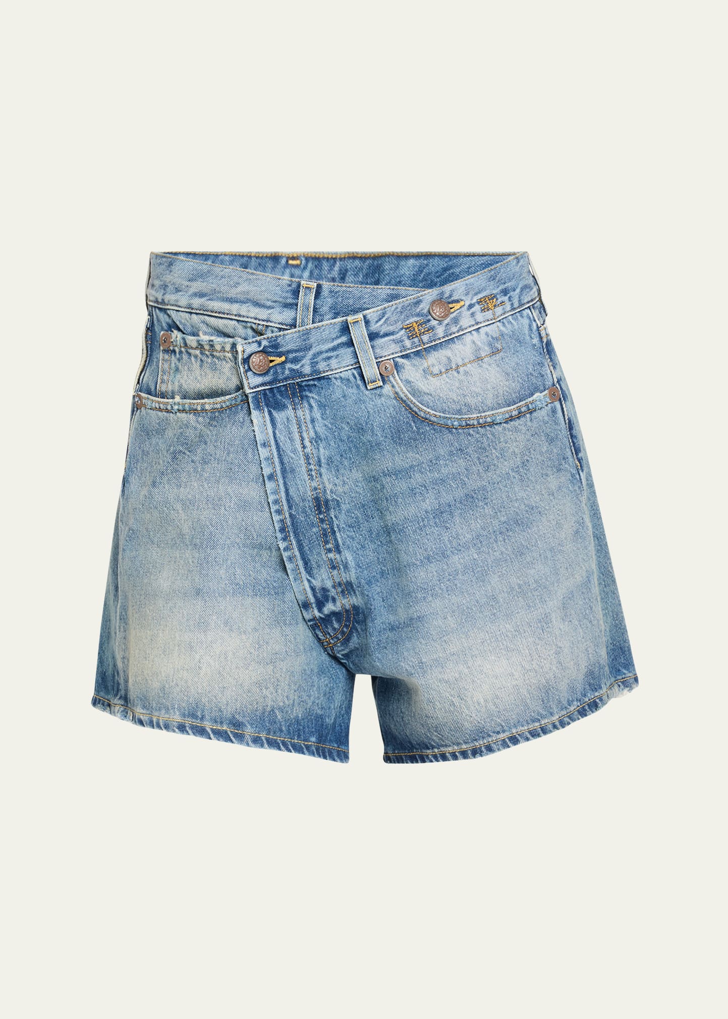 【WV PROJECT】Summer Loud Denim Short Sleeve Shirt MJSS7663 Denim Shorts | TEN11