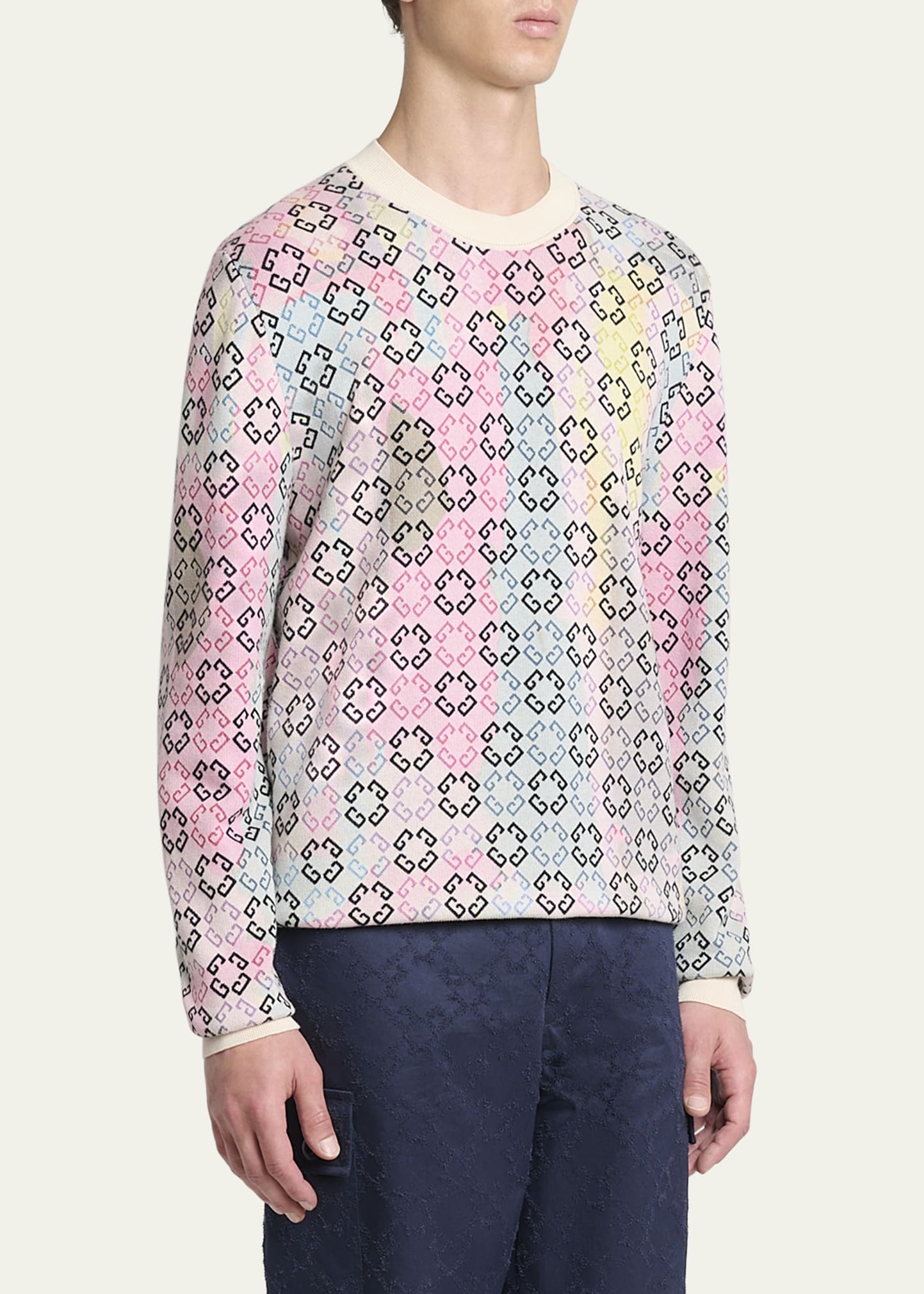 Givenchy Men's Multicolor Monogram Sweater - Bergdorf Goodman