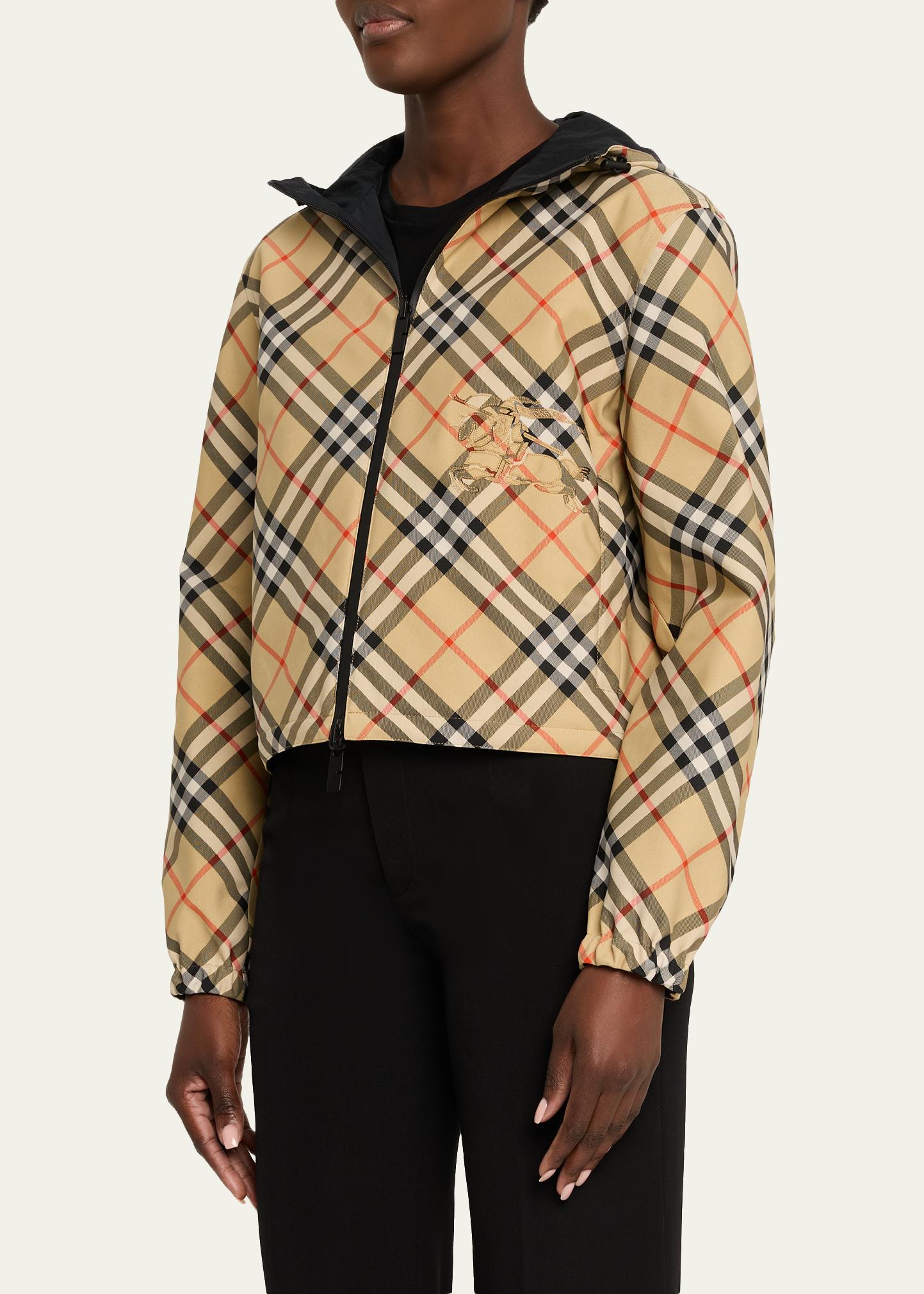 Burberry Reversible Check Crop Zip Jacket - Bergdorf Goodman