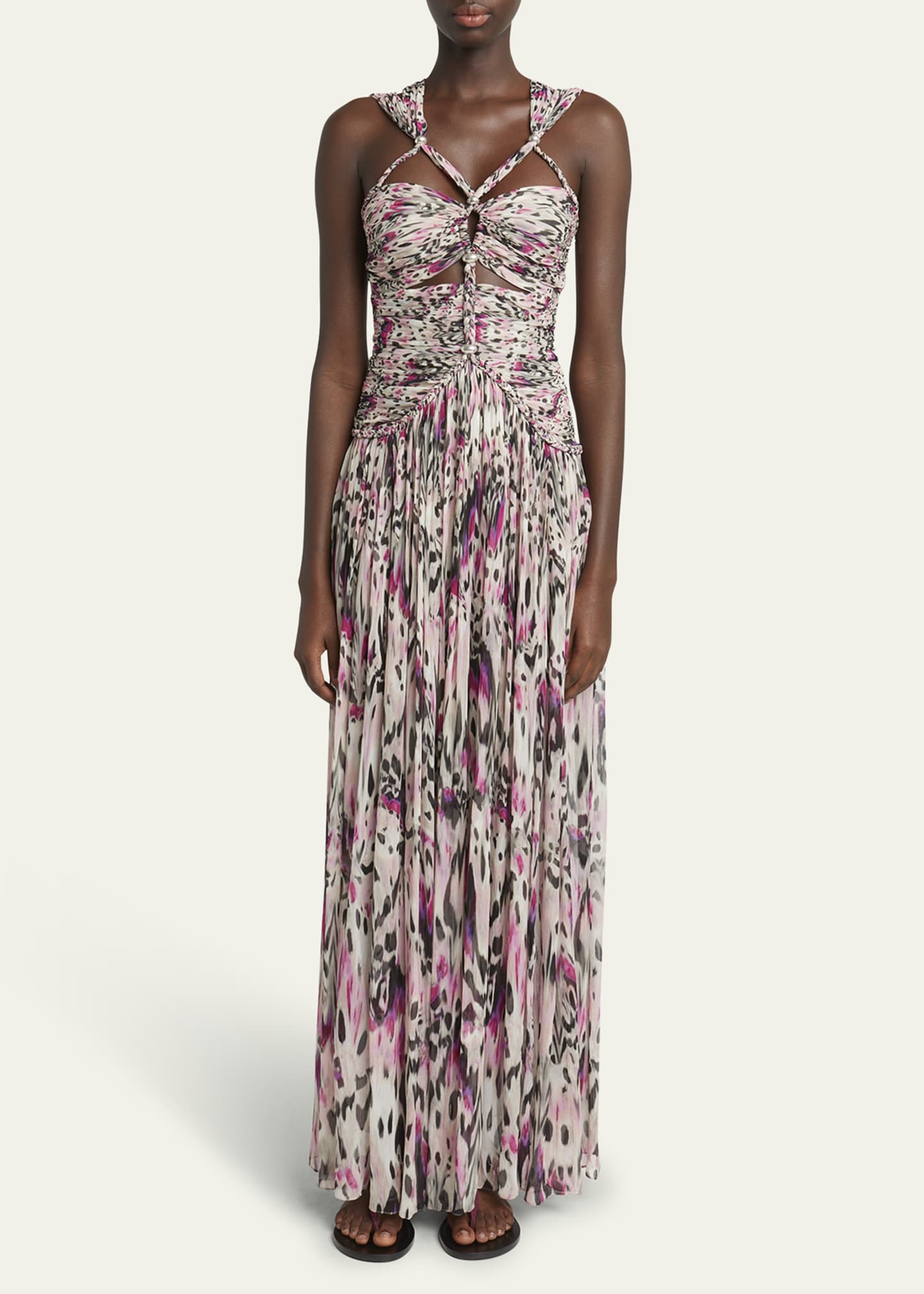 Isabel Marant Rafael Butterfly Cutout Chiffon Silk Dress - Bergdorf Goodman