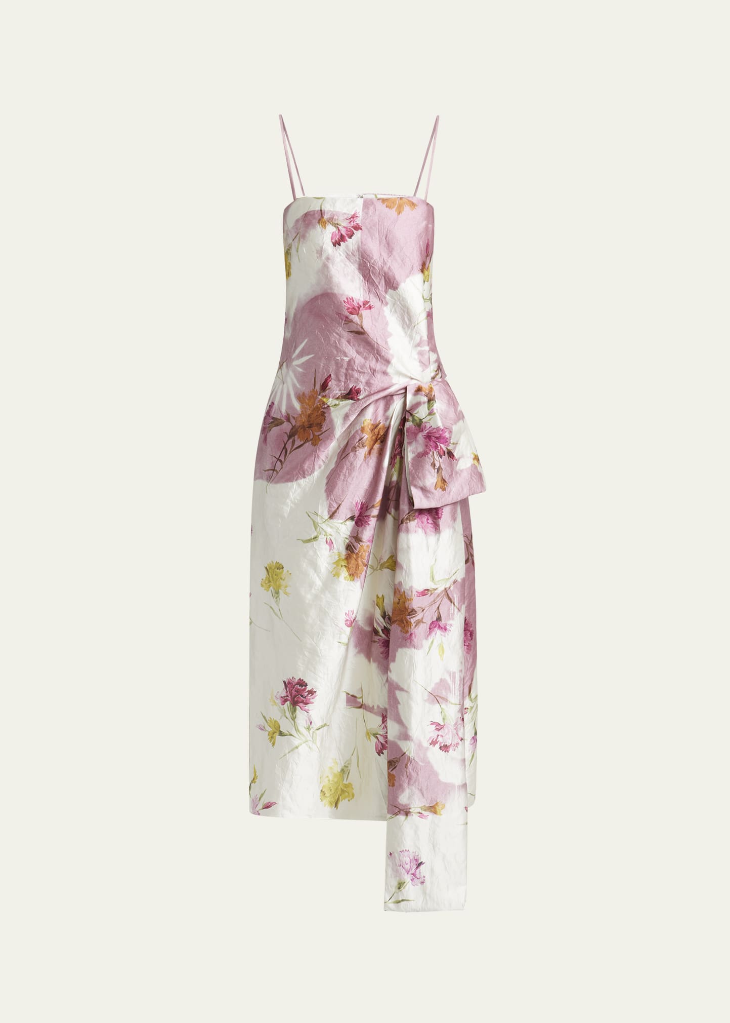 Erdem Floral Bow Draped Cocktail Dress - Bergdorf Goodman