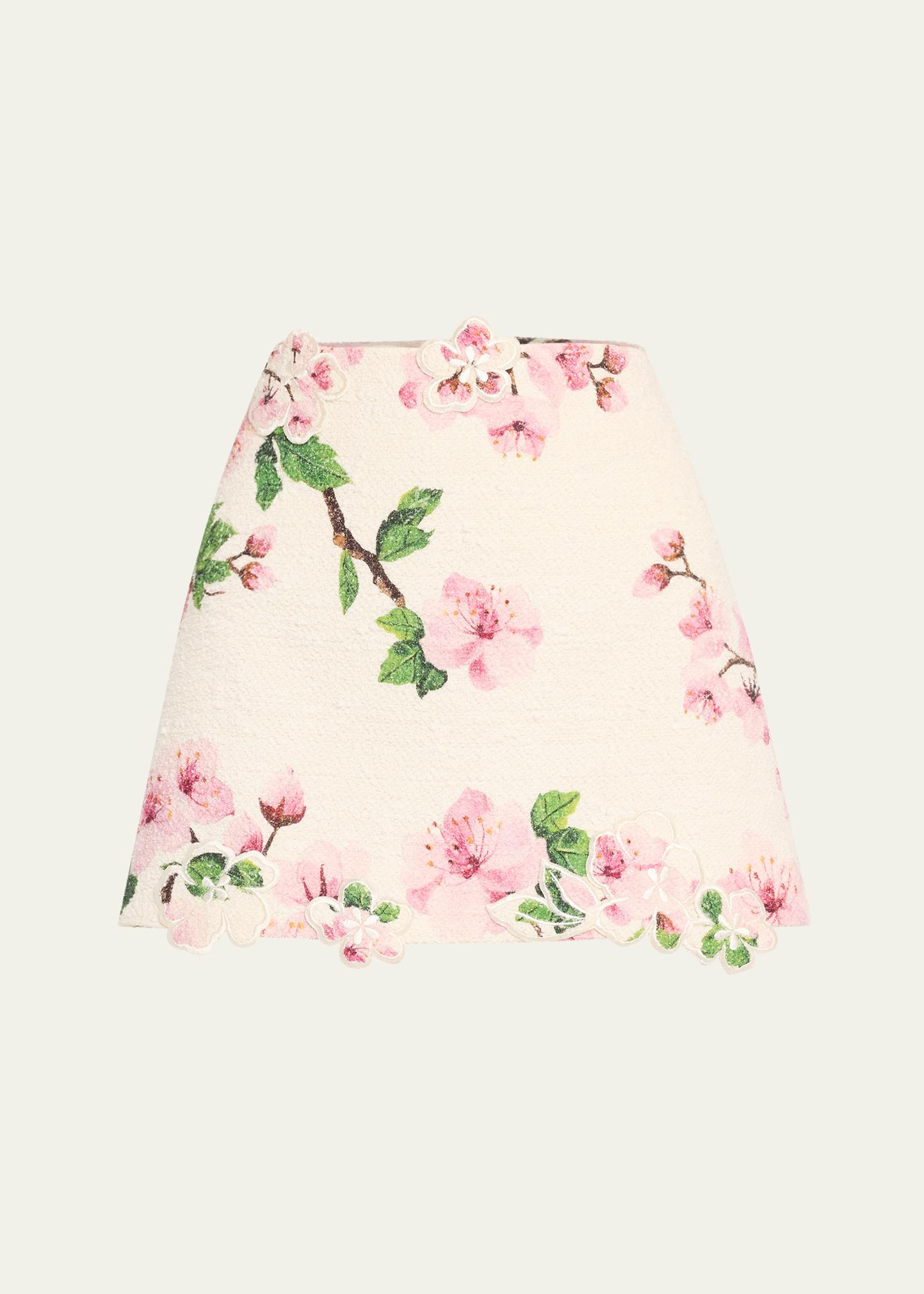 Ensemble Vintage Oscar De La Renta Années 70 - Jupe Crayon + Haut Assorti En Lin - Taille US 4 (XS), Multi-couleur Patchwork