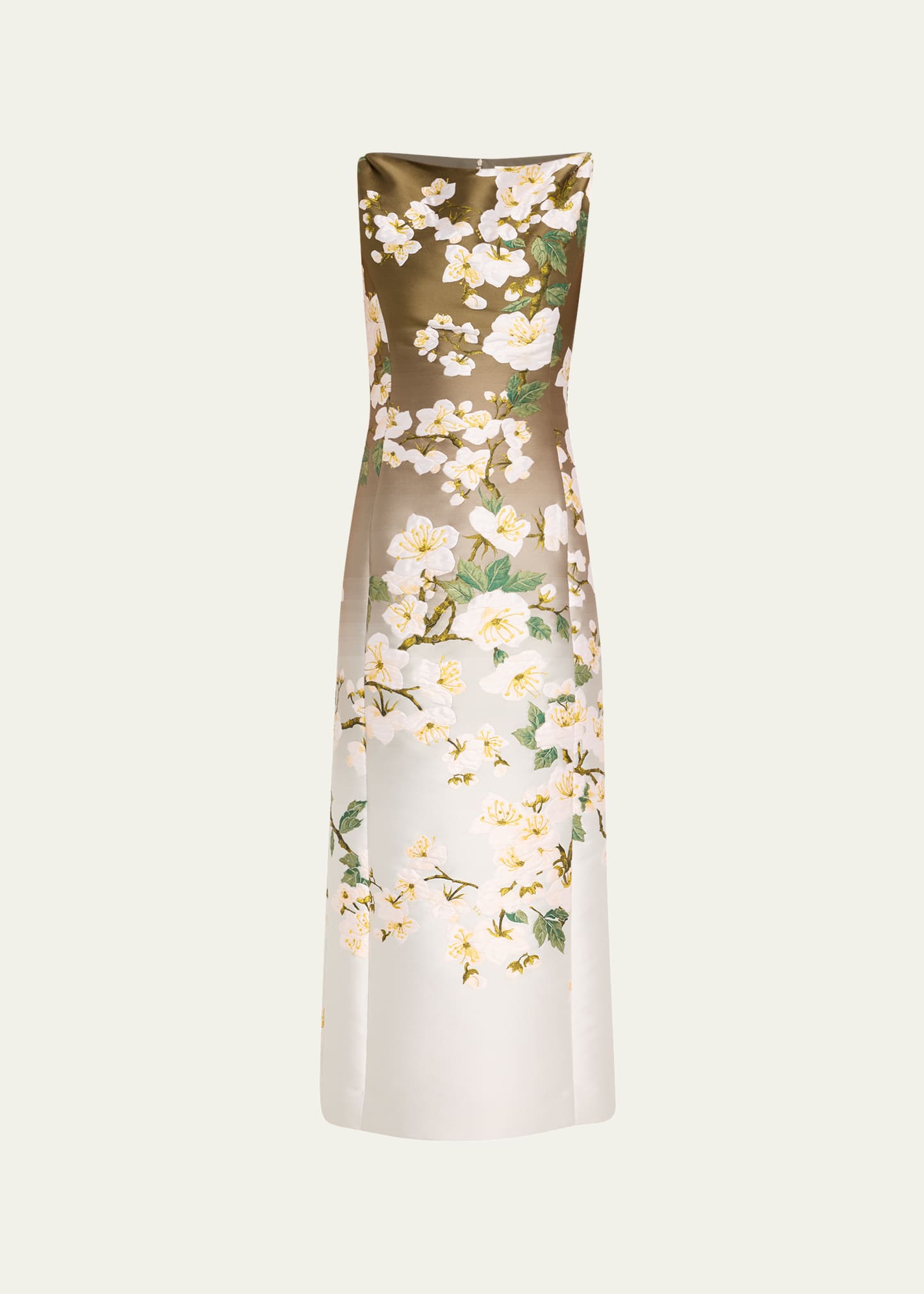 Oscar de la Renta Cherry Blossom Jacquard Ombre Dress - Bergdorf