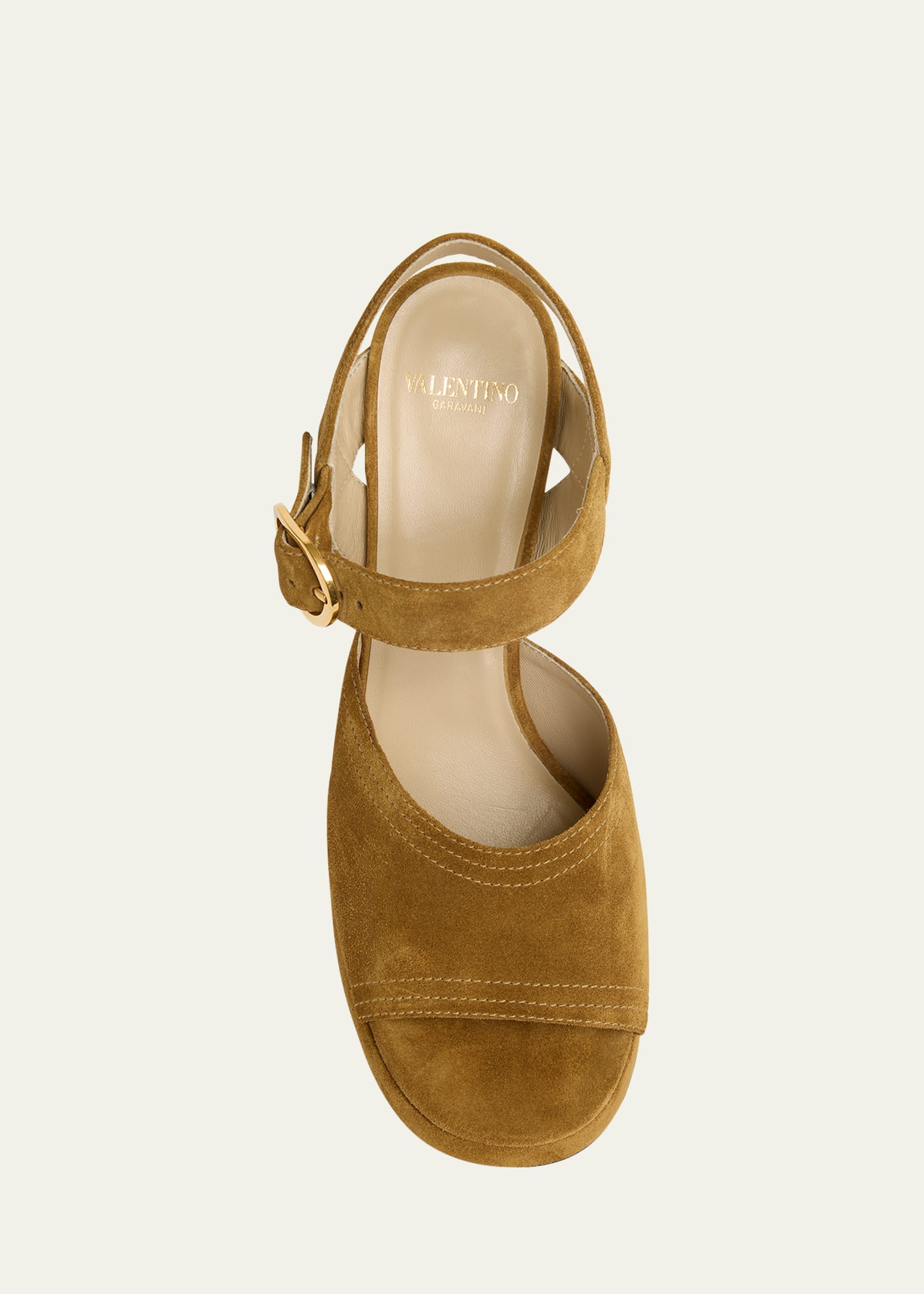 Valentino Garavani Fawcette VLogo Suede Platform Sandals