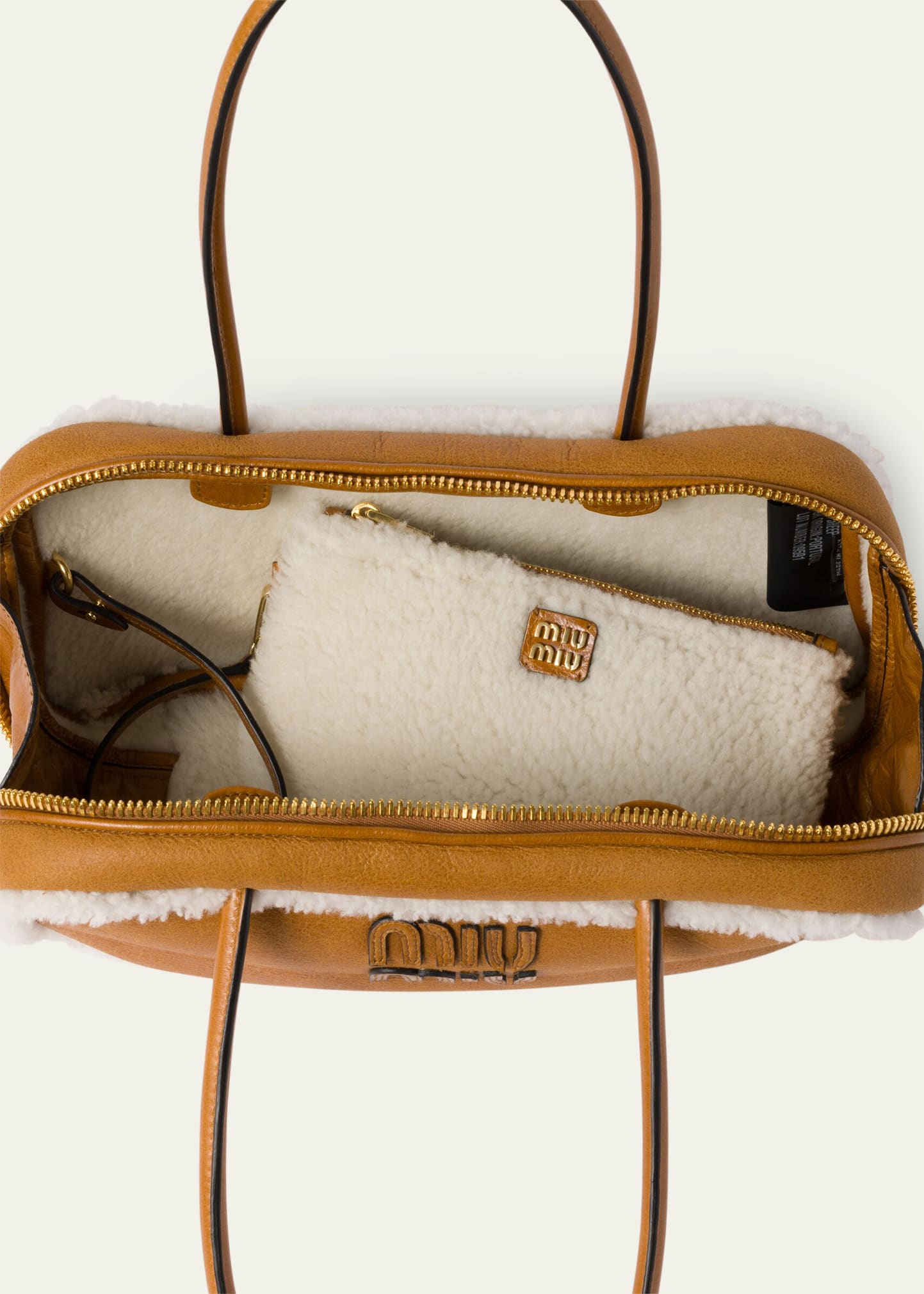miumiu MoutonBag 美品 Miu Miu Beau Medium Lamb Shearling Top-Handle Bag - Bergdorf Goodman