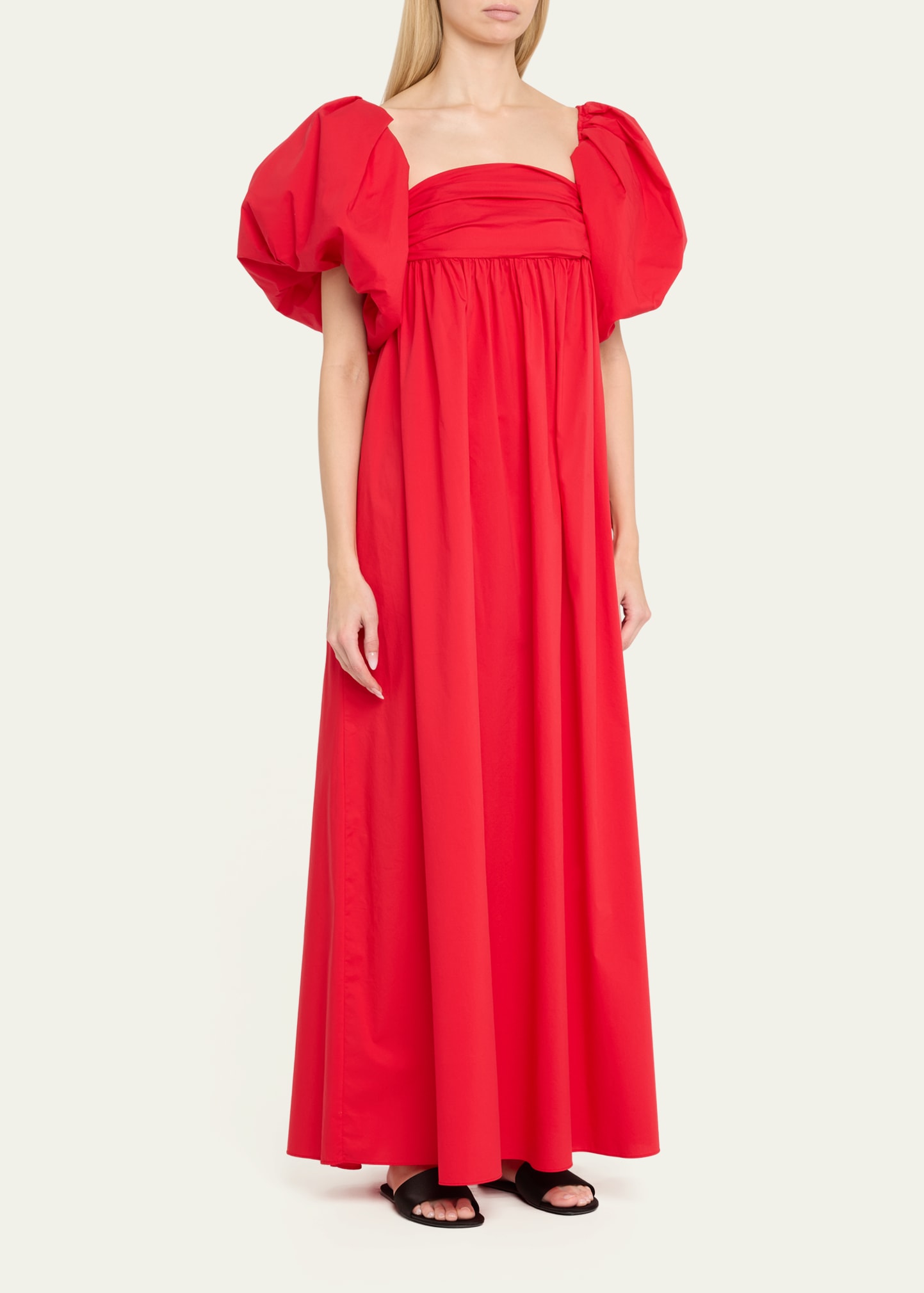 caroline constas red dress Caroline Constas Emilia Ruched Empire Maxi Dress
