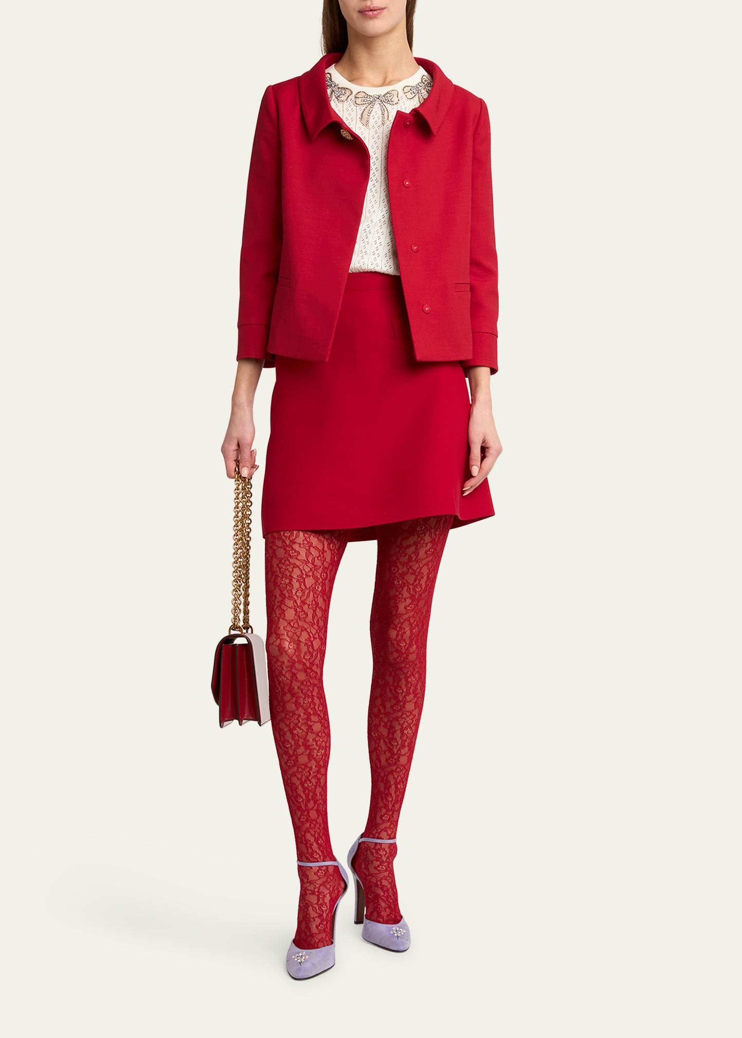 Valentino Garavani Heart Button Crepe Couture Mini Skirt