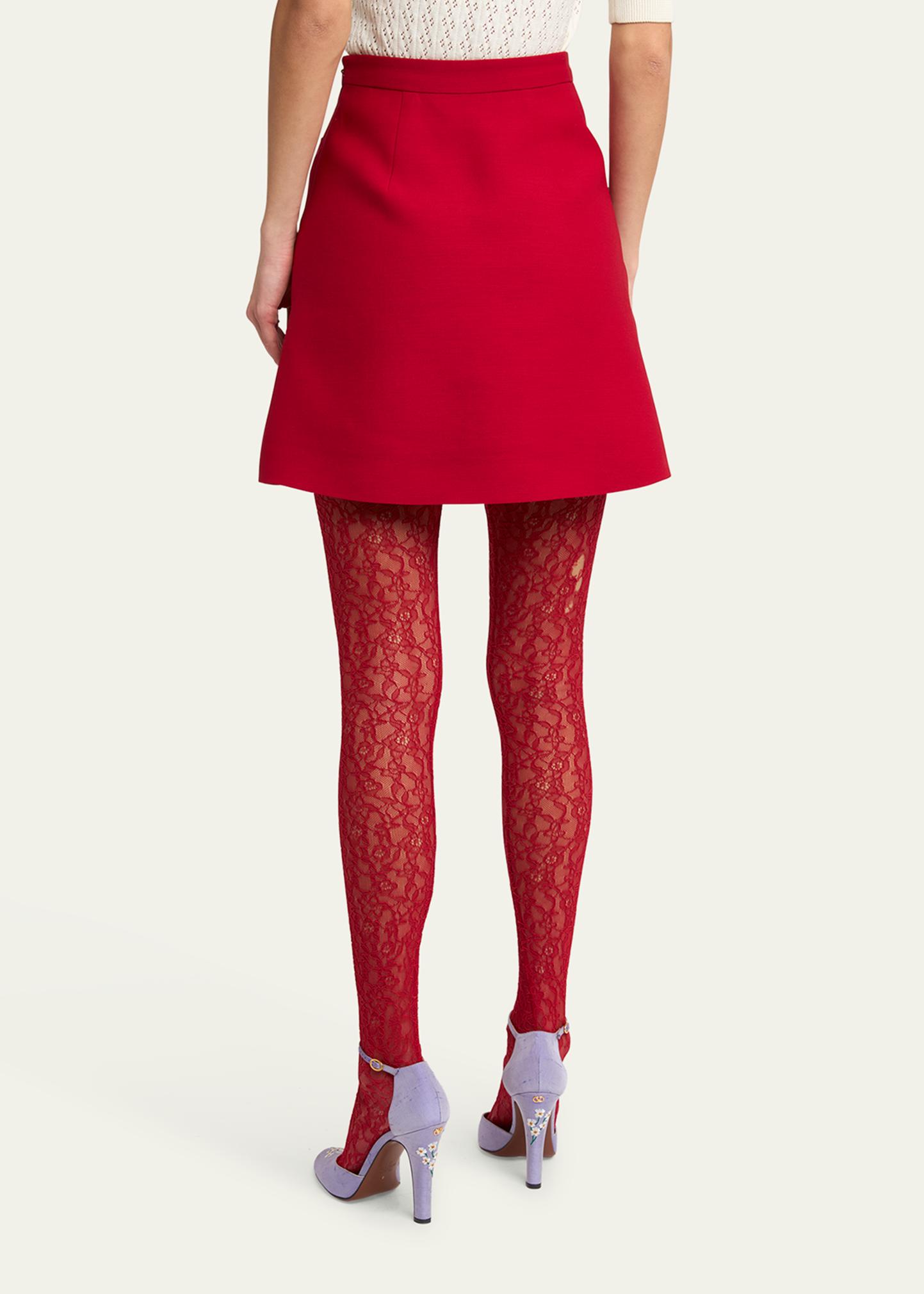 Valentino Garavani Heart Button Crepe Couture Mini Skirt