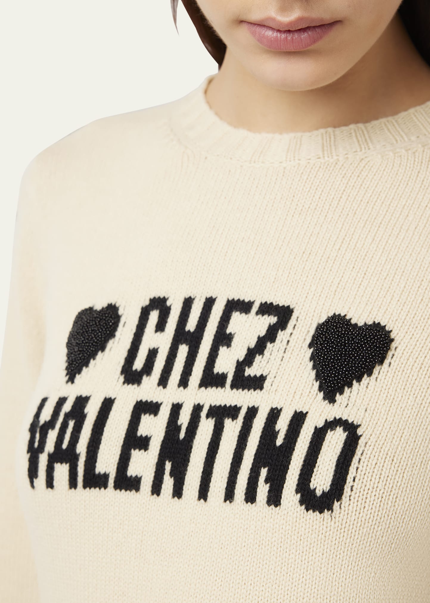 VALENTINO ニット Valentino Garavani Wool Sweater with Toute La V Jacquard Pattern