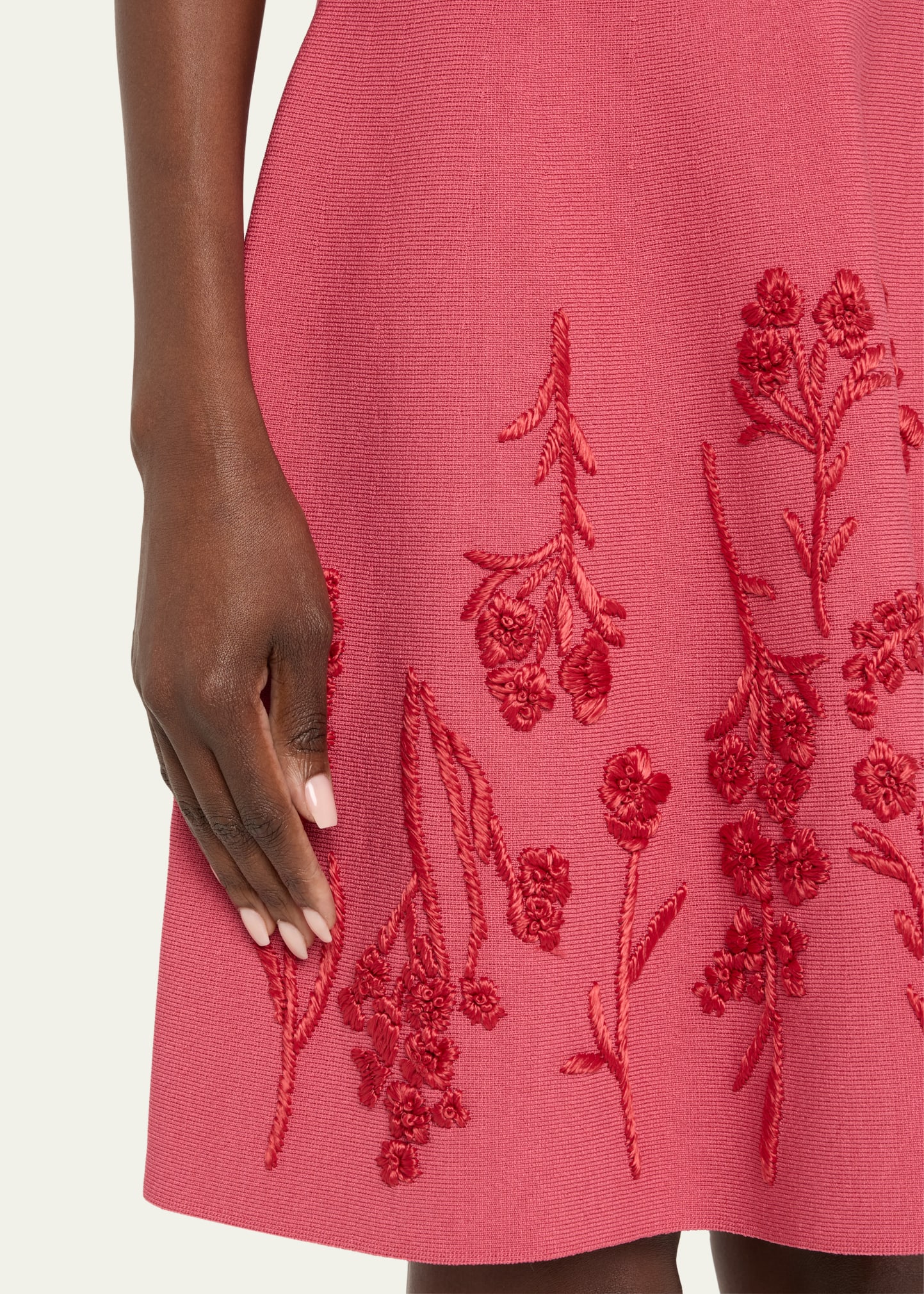 Lela Rose Floral Embroidered Sleeveless Mini Dress - Bergdorf Goodman