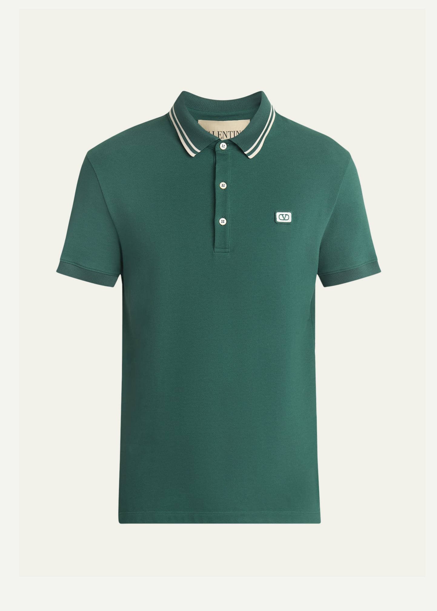 Tシャツ・カットソー VALENTINO POLO SHIRT WITH VLOGO PATCH (6V3MH01KAQJ 581) Valentino Butter coloured cotton polo shirt | TheDoubleF