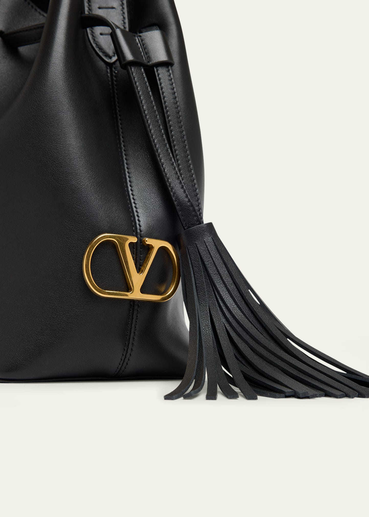 Valentino Garavani So Seau Tassel Leather Bucket Bag