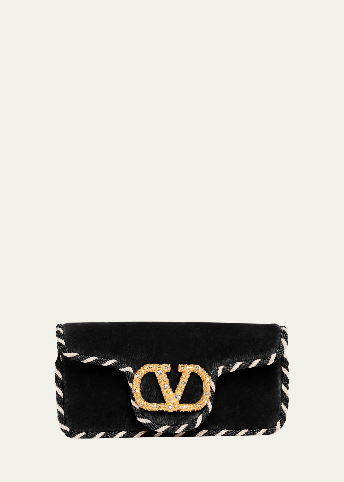 Valentino Garavani Loco VLOGO Velvet Clutch Bag - Bergdorf Goodman